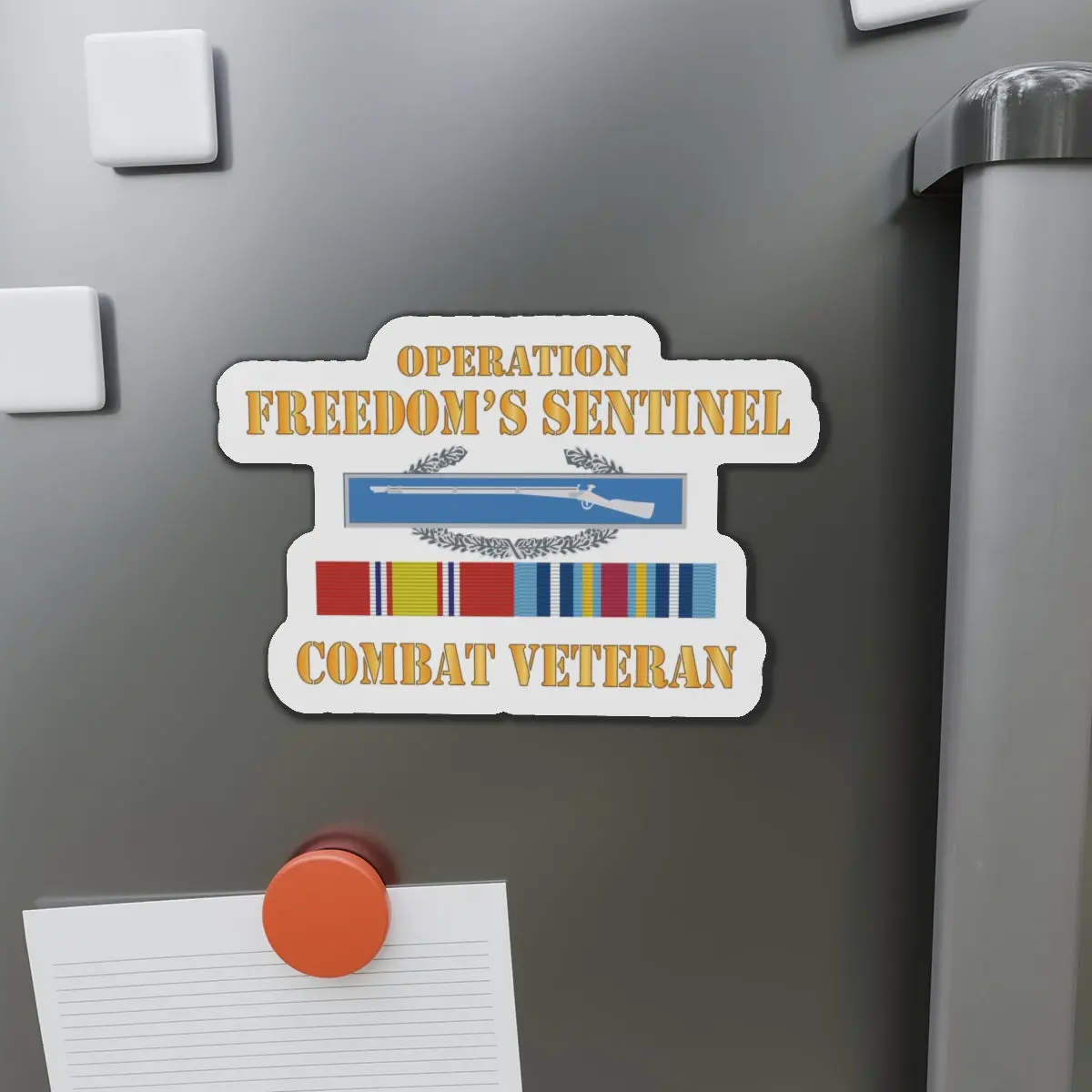 Die-Cut Magnets - Army -  Operation Freedoms Sentinel (Ofs) Svc Bar  W Cib - Combat Veteran X 300 1