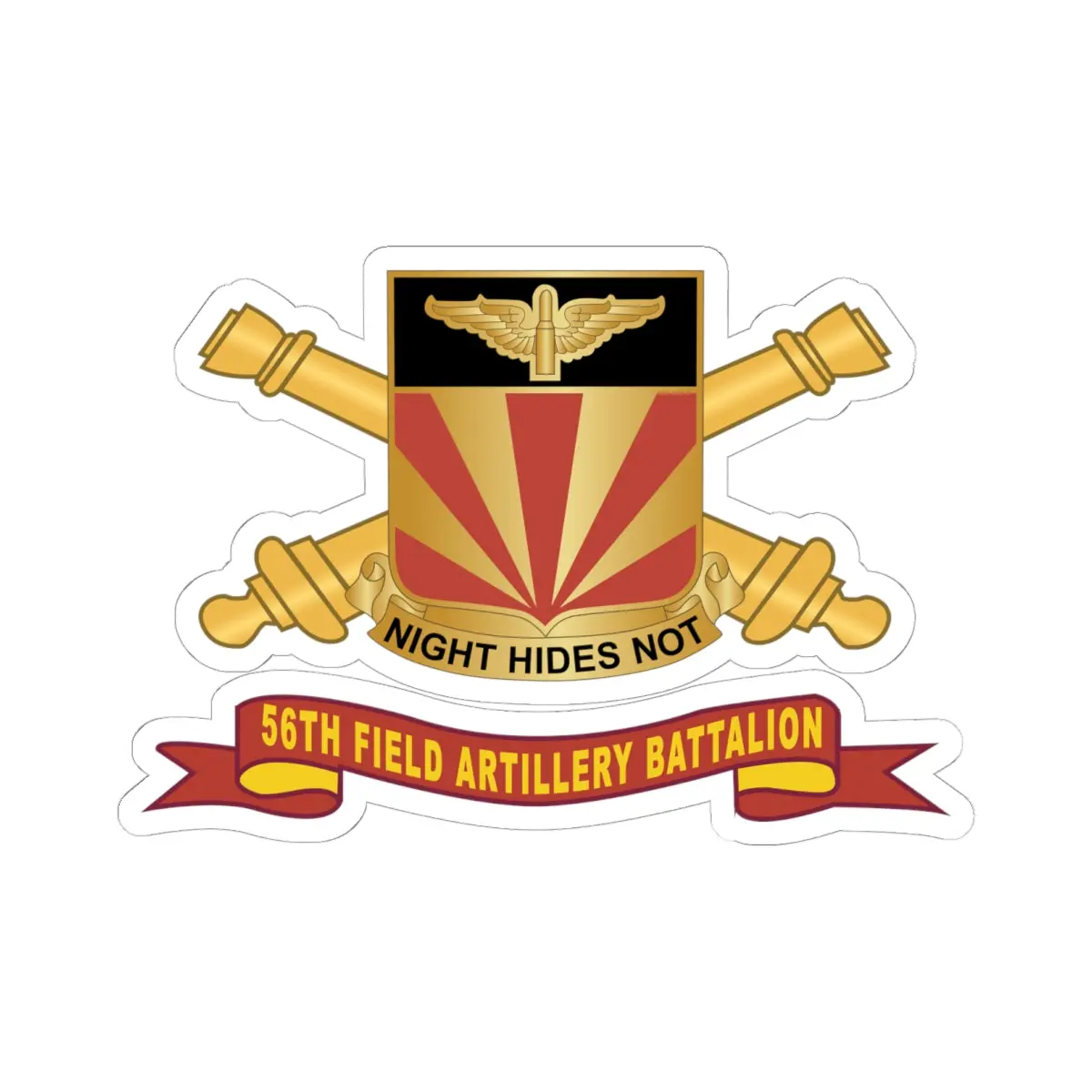 Kiss-Cut Stickers - 56Th Field Artillery Battalion - Dui W Br - Ribbon 1