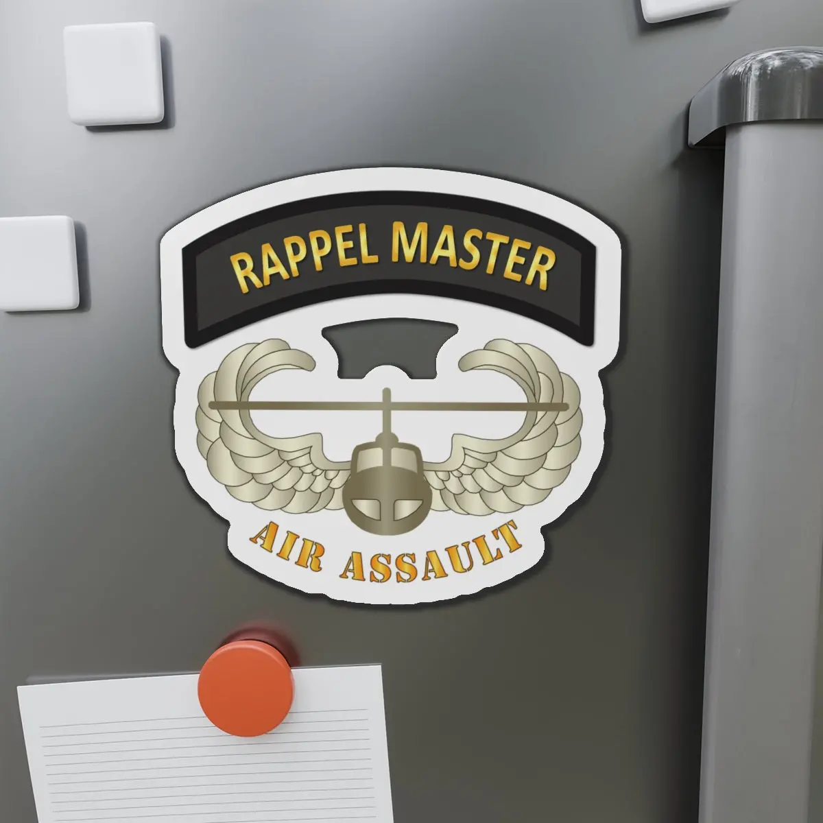 Die-Cut Magnets - Army - Rappel Master Tab W Air Assault Badge 2
