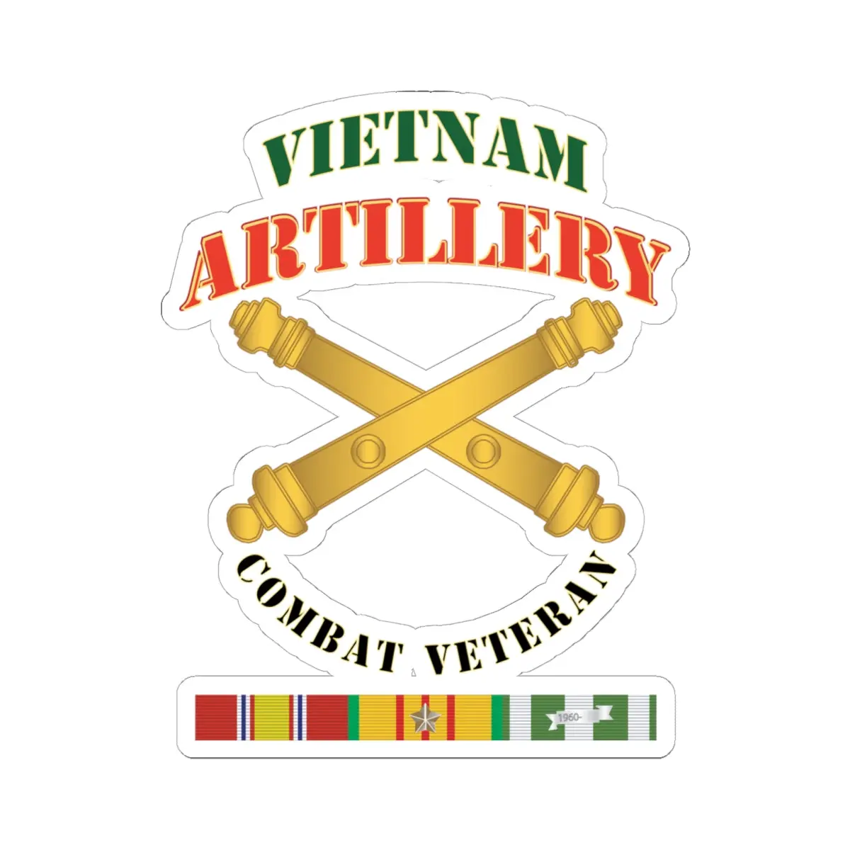 Kiss-Cut Stickers - Army - Artillery - Vietnam - Combat Vet 1