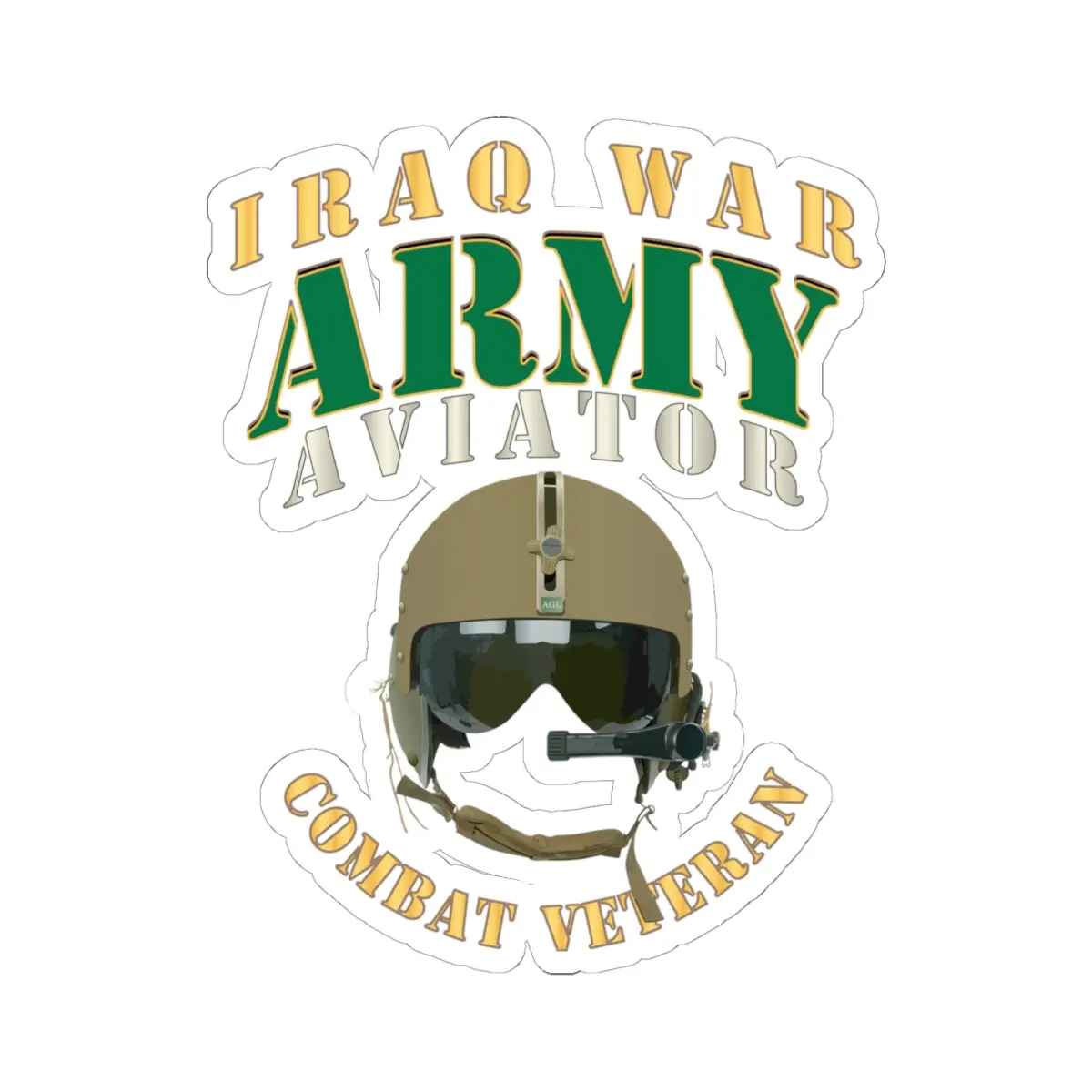 Kiss-Cut Stickers - Army - Army -  Aviator - Iraq War - Combat Vet X 300 1