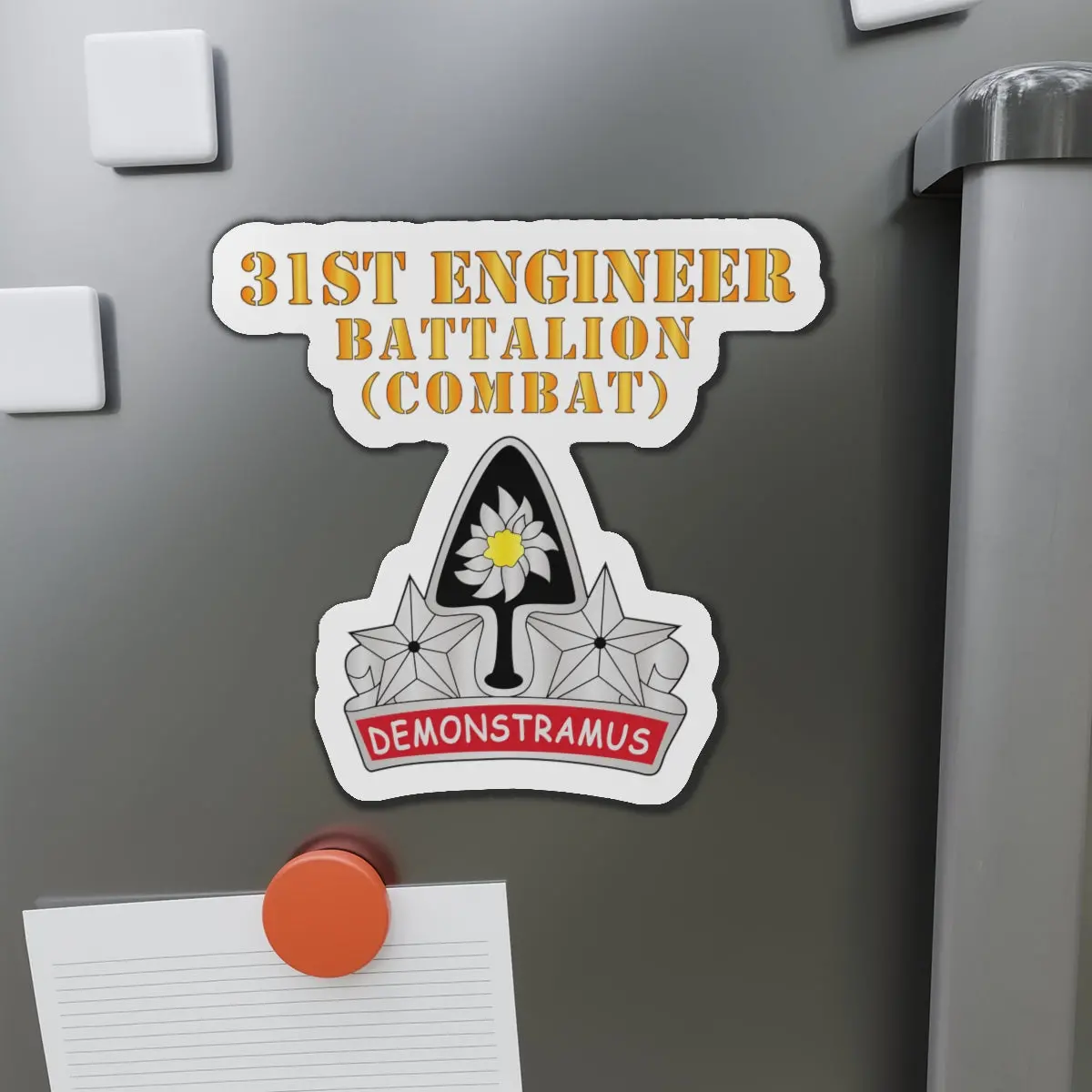 Die-Cut Magnets - Army - 31St Engineer Bn (Combat) - Dui - Hat X 300 1