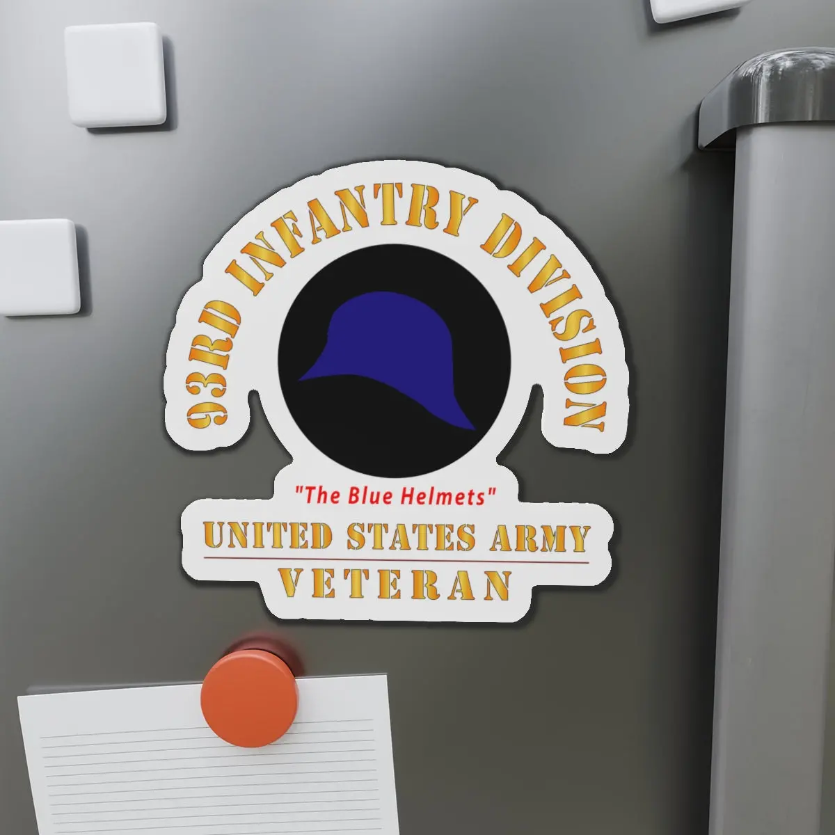 Die-Cut Magnets - Army - Ssi - 93Rd Infantry Division - The Blue Helmets - Us Army Veteran X 300 1