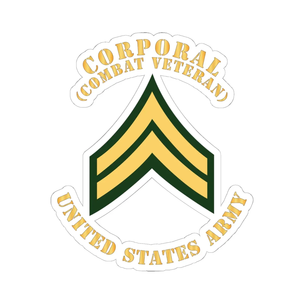 Kiss-Cut Stickers - Army - Corporal - Cpl - Combat Veteran - Flat X 300 1
