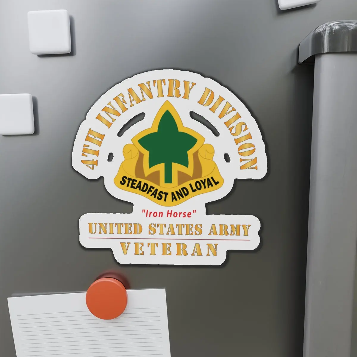 Die-Cut Magnets - Army - Dui - 4Th Infantry Division - Iron Horse - Us Army Veteran X 300 1