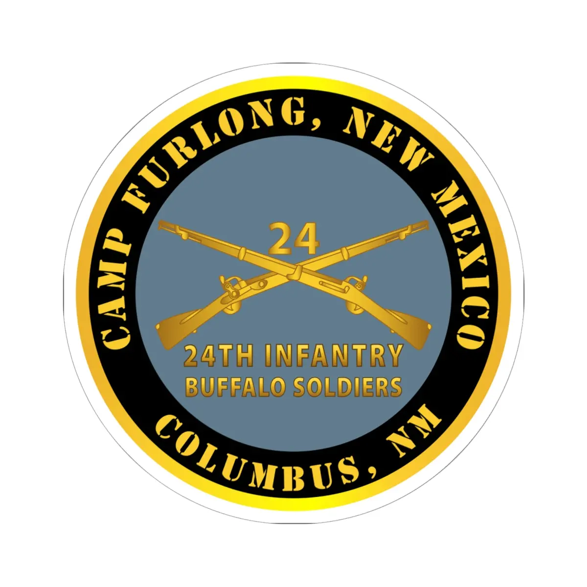 Kiss-Cut Stickers - Army -  Camp Furlong Nm - Columbus Nm W 24Th Infantry Branch Buffalo Soldiers 1