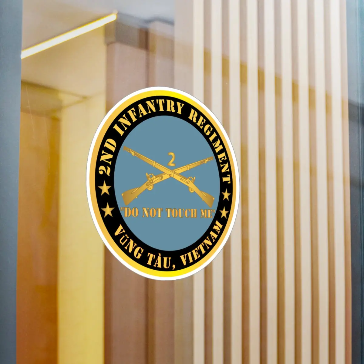 Kiss-Cut Vinyl Decals - Army - 2Nd Infantry Regiment Branch - Do Not Touch Me - Vung Tau, Vietnam X 300 2
