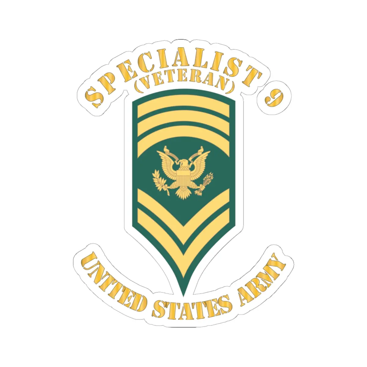 Kiss-Cut Stickers - Army - Enlisted - Spec 9 - Specialist 9 - Std Wo Txt X 300 1