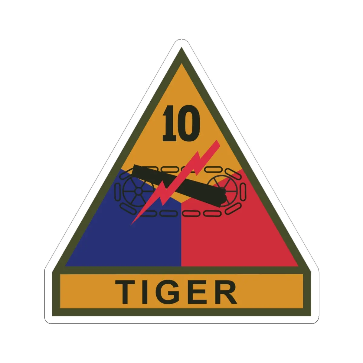 Kiss-Cut Stickers - Ssi - 10Th Armored Division W Name Tape X 300 1