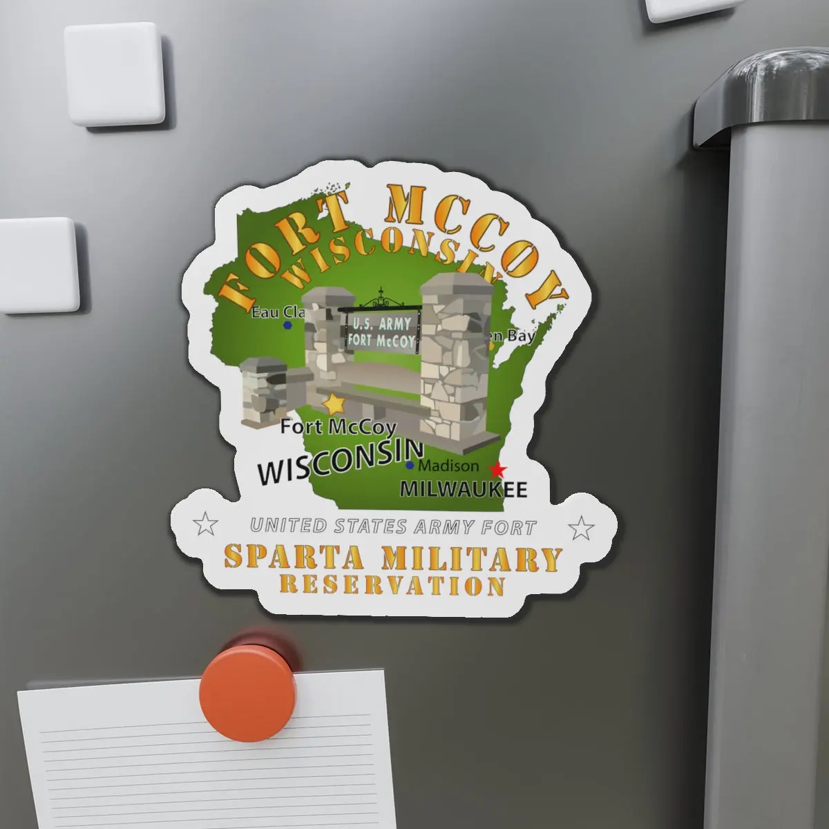 Die-Cut Magnets - Army - Ft Mccoy Wi - Sparta Military Resv 1