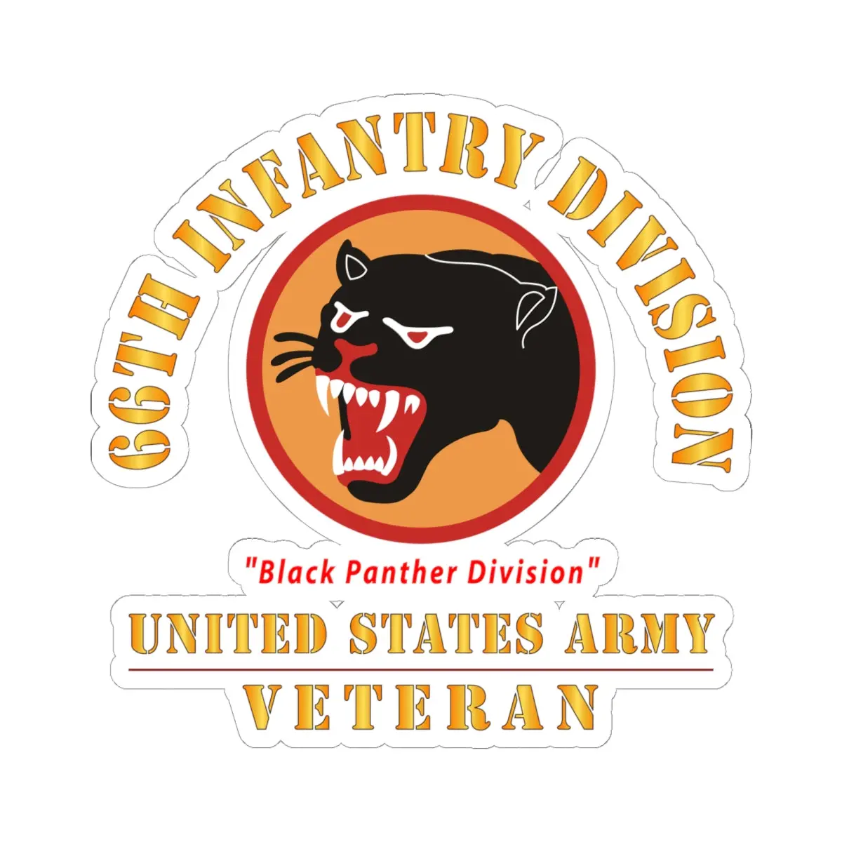 Kiss-Cut Stickers - Army - Ssi - 66Th Infantry Division - Black Panther Division - Us Army Veteran X 300 1