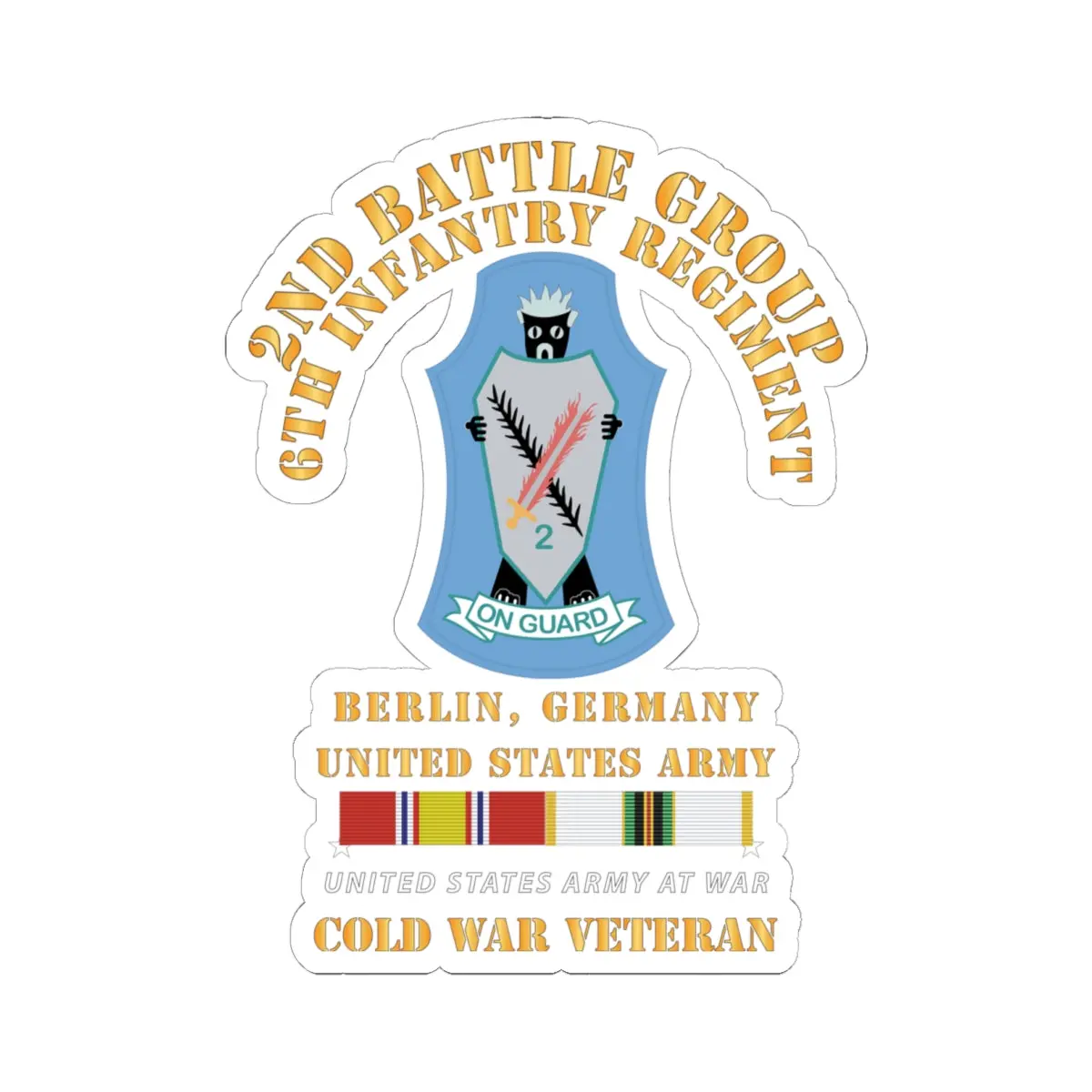 Kiss-Cut Stickers - 2Nd Battlegroup - 6Th Infantry Regt - Berlin Bde, Germany - Cold Svc 1