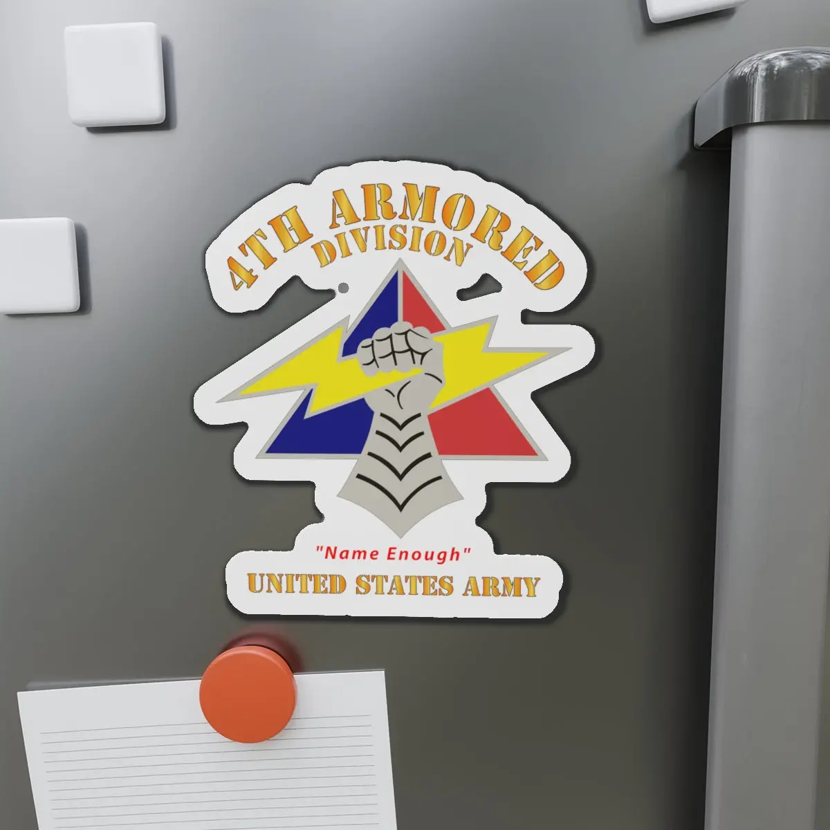 Die-Cut Magnets - Army - Dui - 4Th Armored Division - Name Enough - Us Army X 300 2