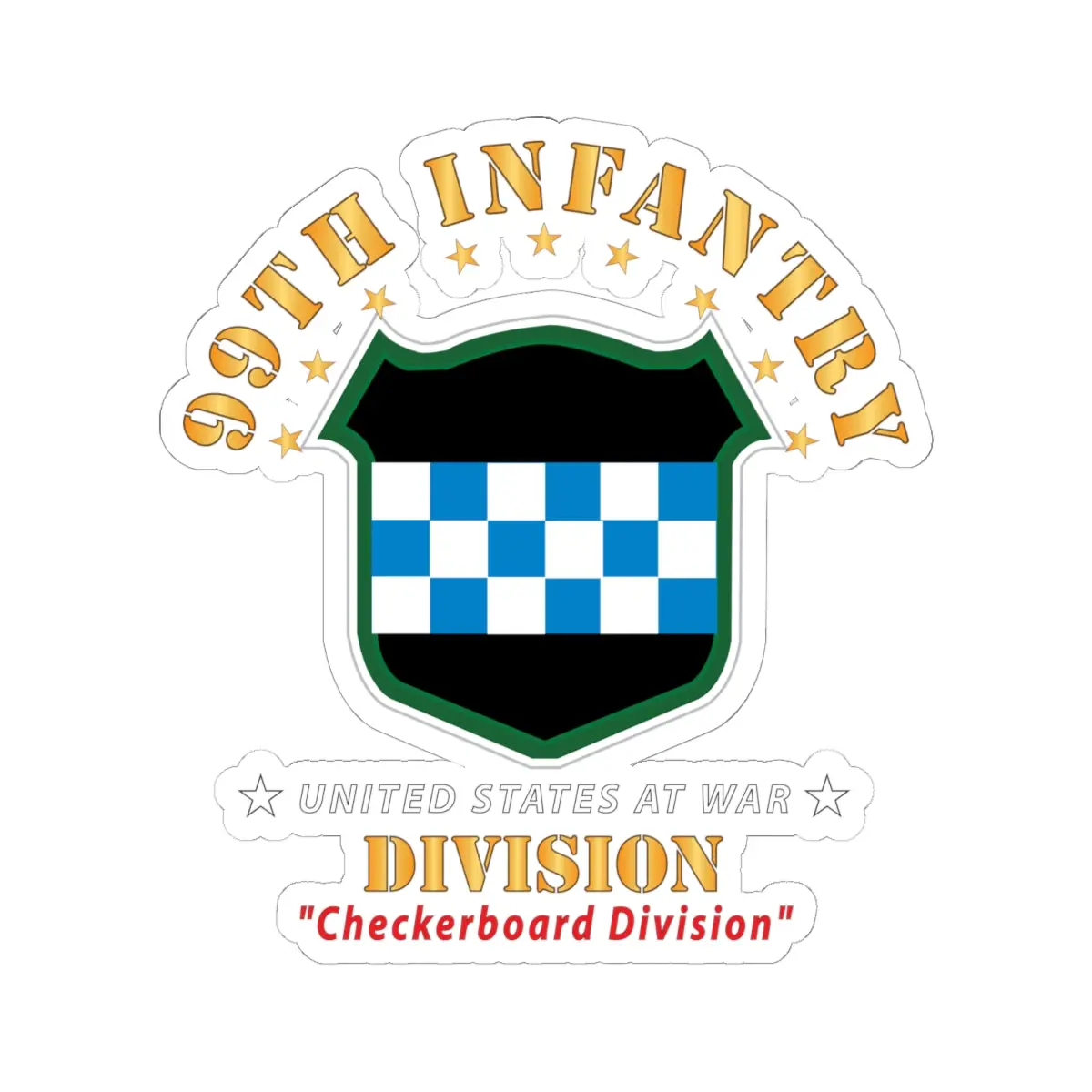 Kiss-Cut Stickers - Army - 99Th Infantry Division - Checkerboard Division 1