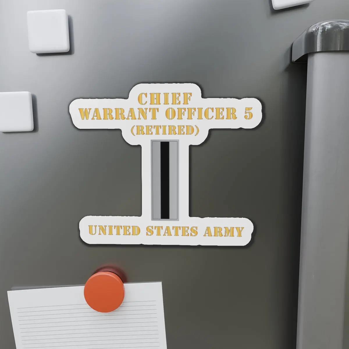 Die-Cut Magnets -Ssi - Army - Chief Warrant Officer 5 - Cw05 - Retired - Flat - X 300 1
