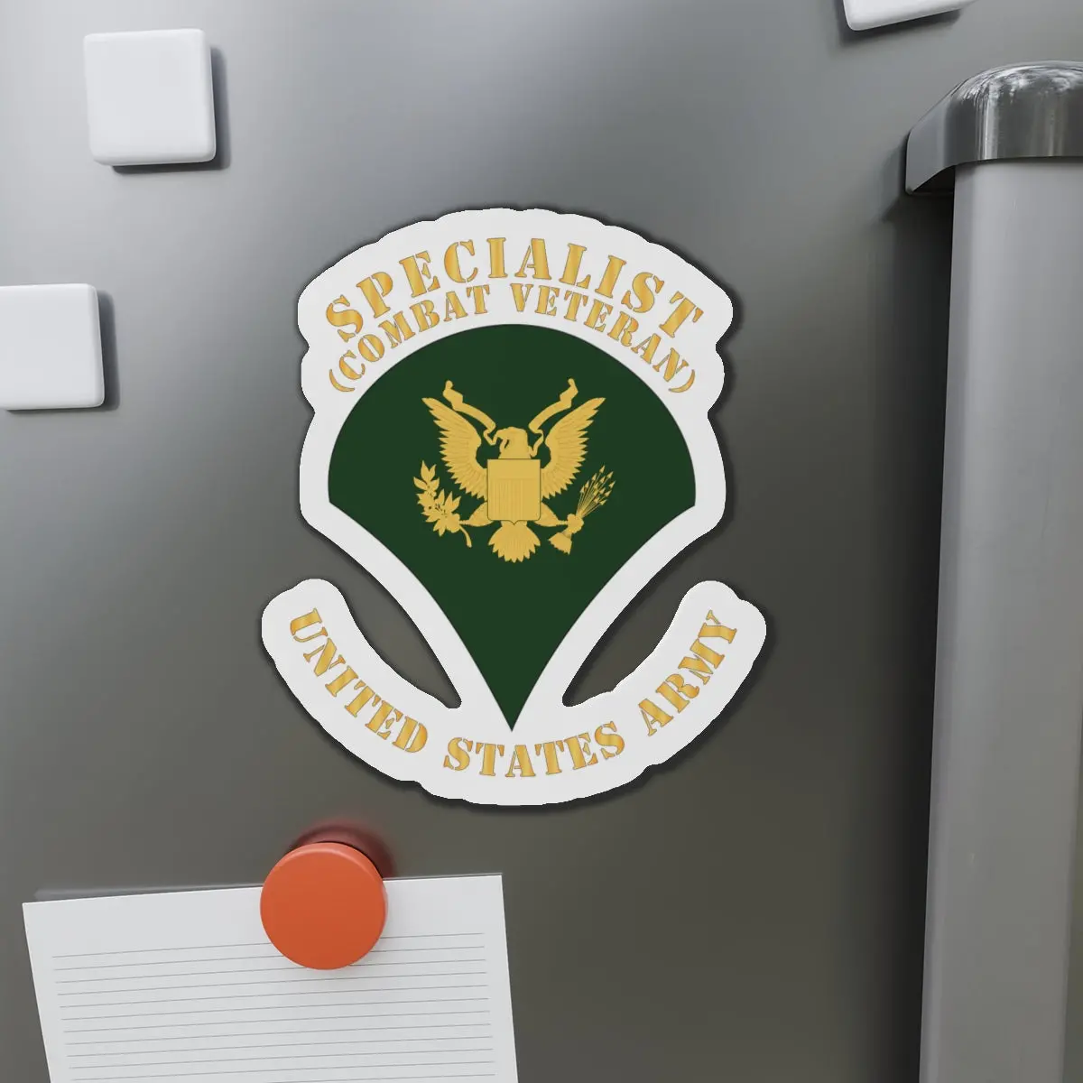Die-Cut Magnets -Ssi - Army - Specialist - Sp4 - Combat Veteran - Flat X 300 1