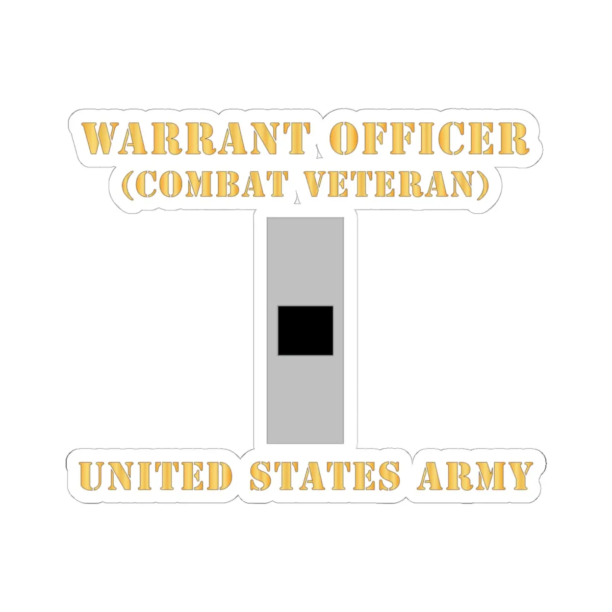 Kiss-Cut Stickers - Army - Warrant Officer - W01 - Combat Veteran - Flat X 300 1