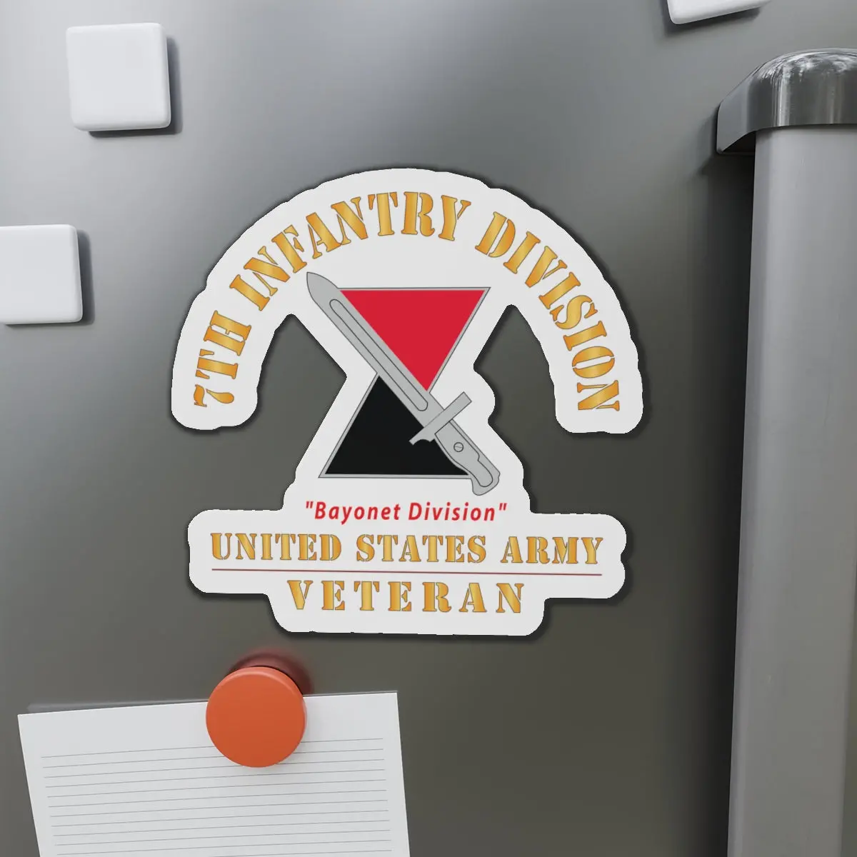 Die-Cut Magnets - Army - Dui - 7Th Infantry Division - Bayonet Division - Us Army Veteran X 300 1