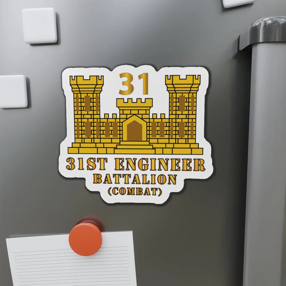 Die-Cut Magnets - Army - 31St Engineer Battalion (Combat) W Eng Branch 1