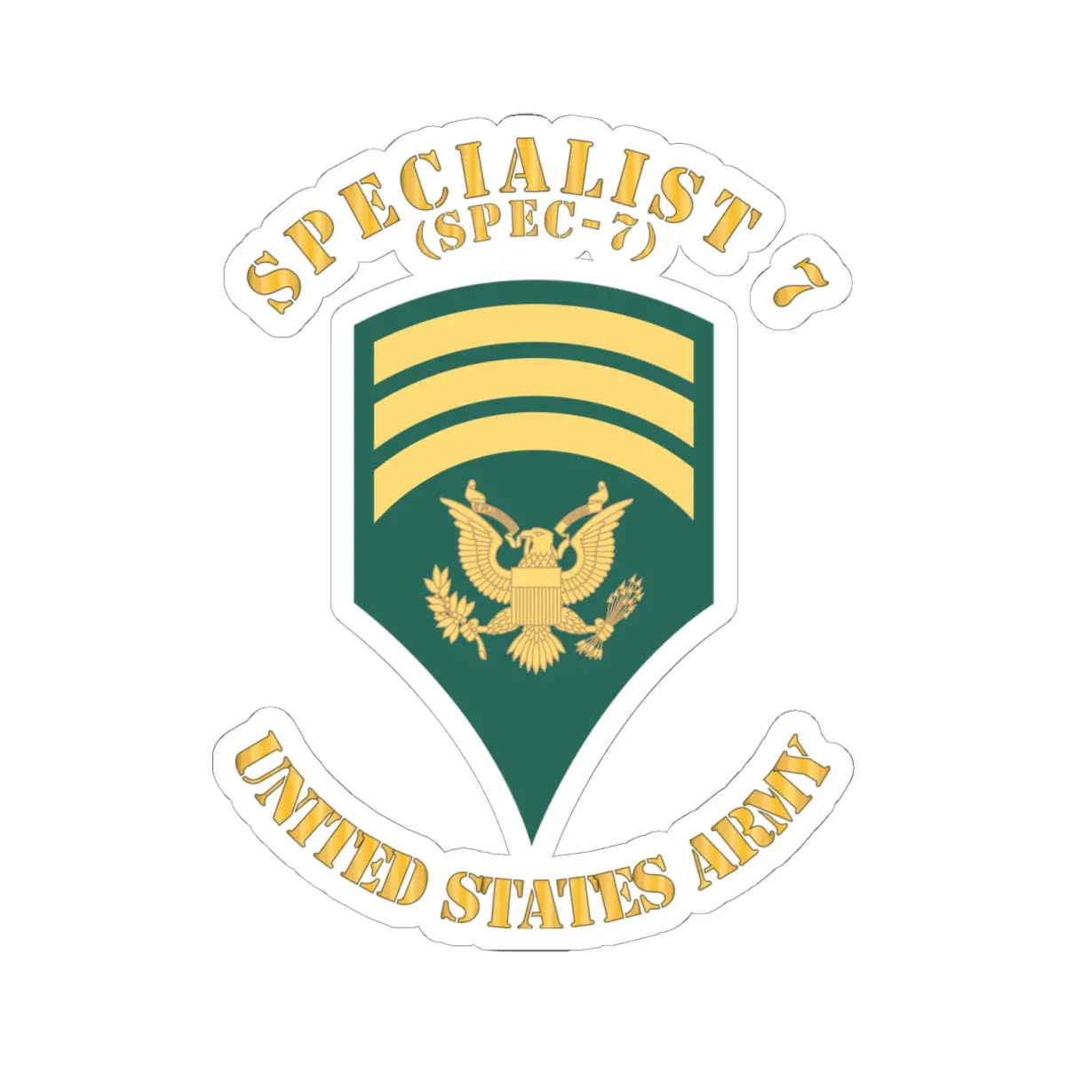 Kiss-Cut Stickers - Army - Enlisted - Spec 8 - Specialist 8  - Std - Combat Veteran X 300 1