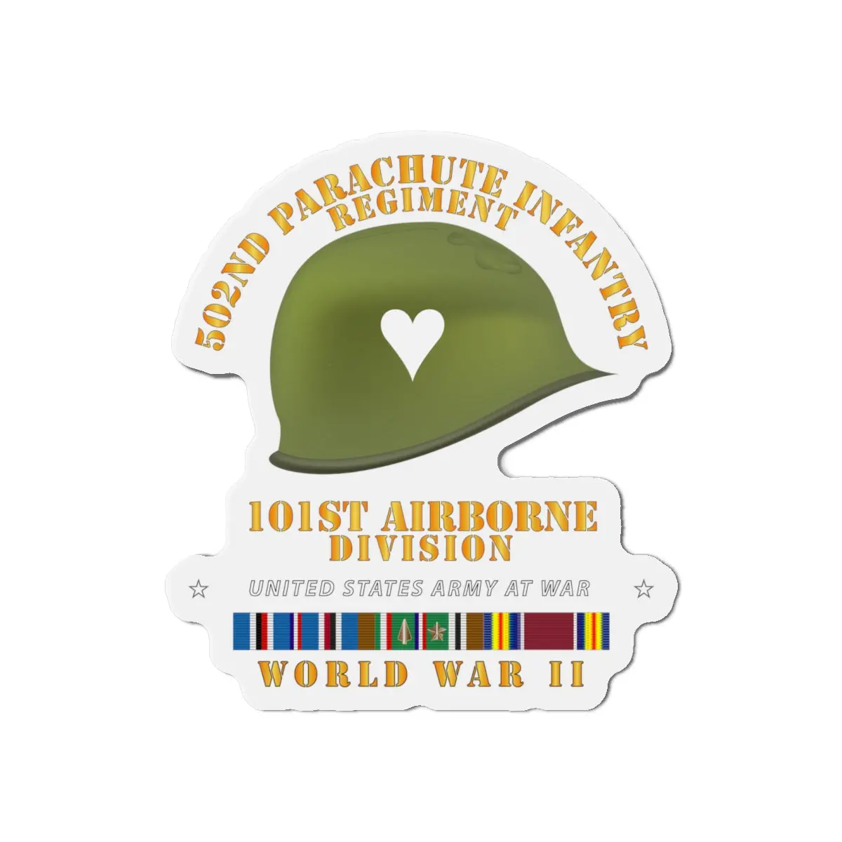 Die-Cut Magnets - Army - 502Nd Pir 101St Helmet - Wwii W Eur Svc 2