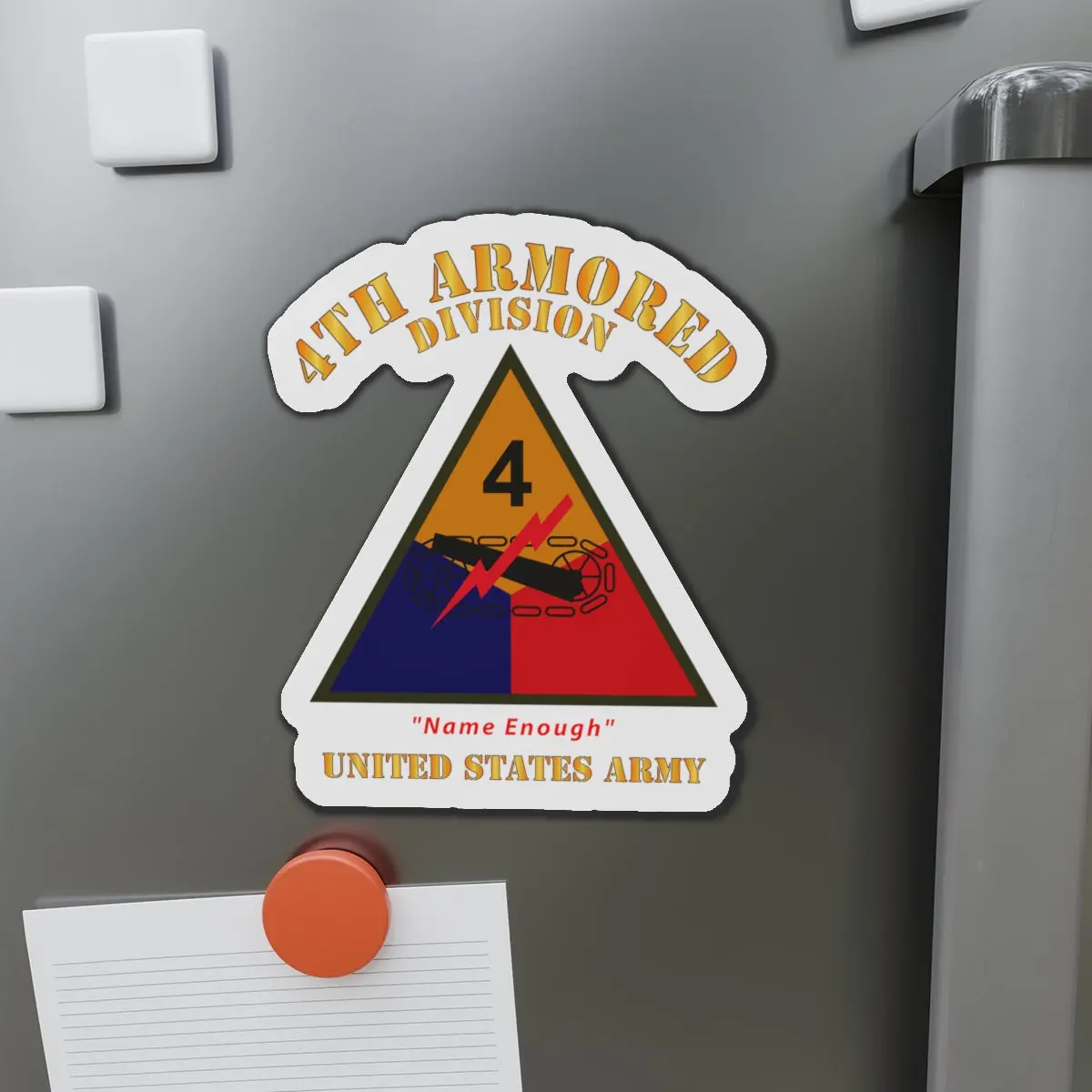 Die-Cut Magnets - Army - Ssi - 4Th Armored Division - Name Enough - Us Army X 300 1