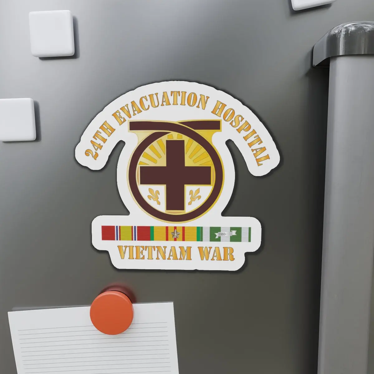 Die-Cut Magnets - 24Th Evacuation Hospital - Vietnam War W  V N Svc X 300 1