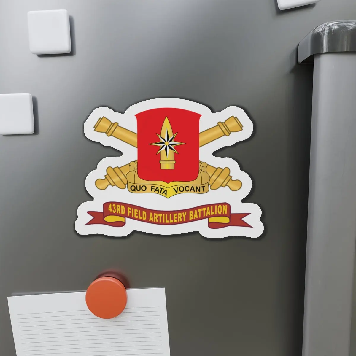 Die-Cut Magnets -Ssi -  43Rd Field Artillery Battalion - Red W Br - Ribbon X 300 1