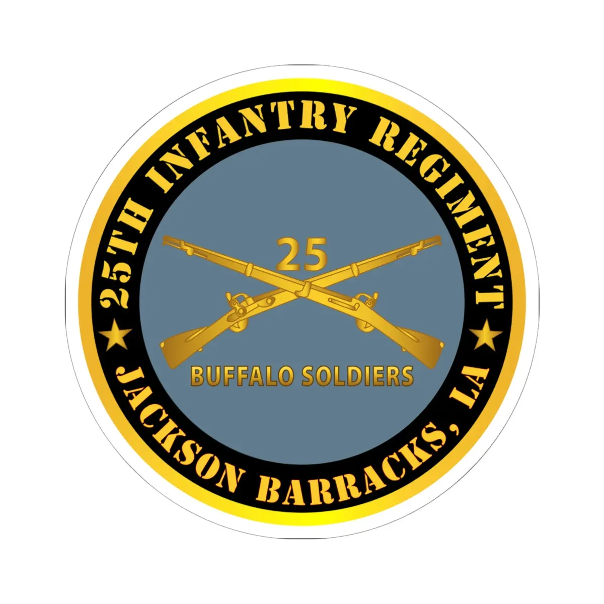 Kiss-Cut Stickers - Army - 25Th Infantry Regiment - Jackson Barracks, La - Buffalo Soldiers W Inf Branch 1