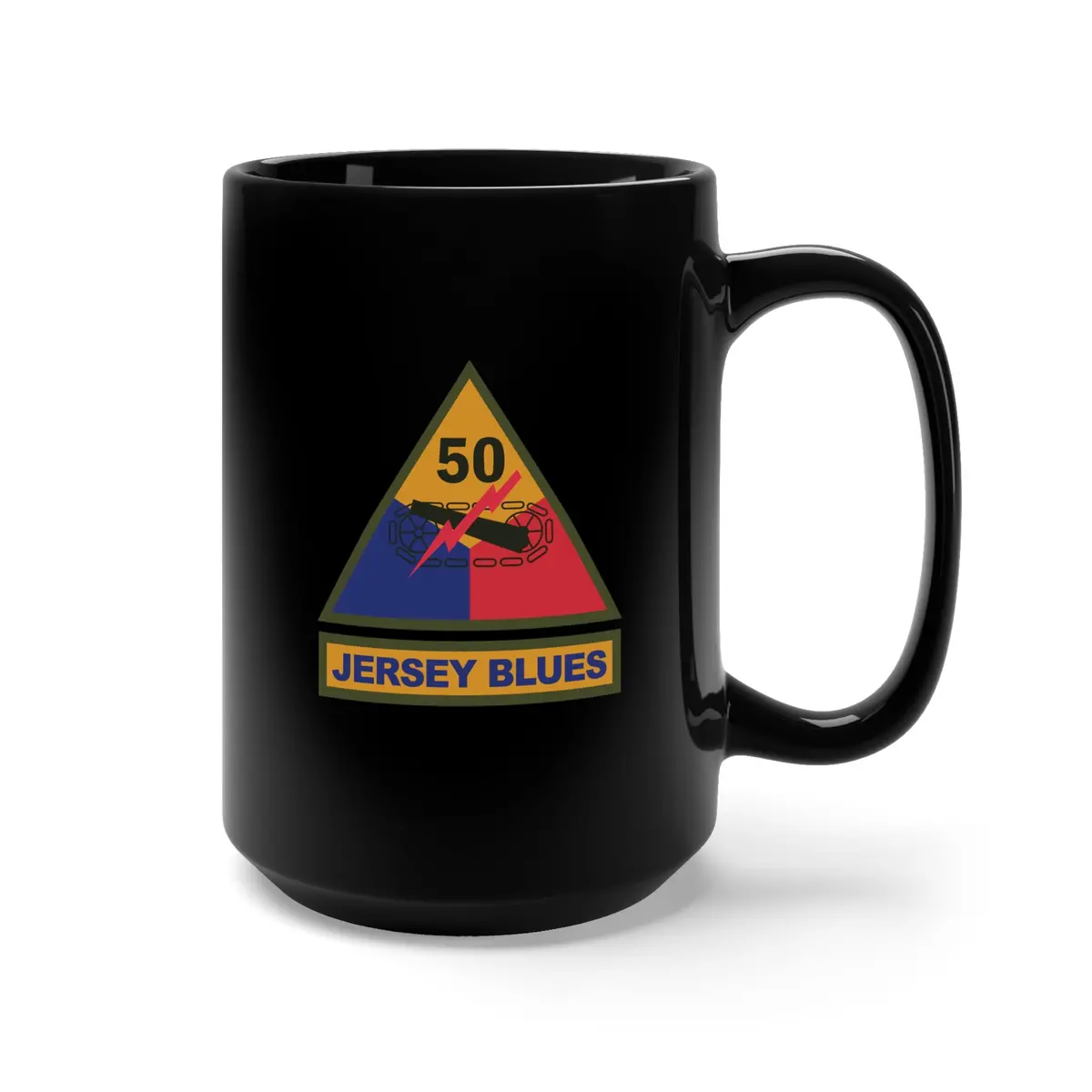 Black Mug 15Oz - Ssi - 50Th Armored Division W Name Tape X 300 2