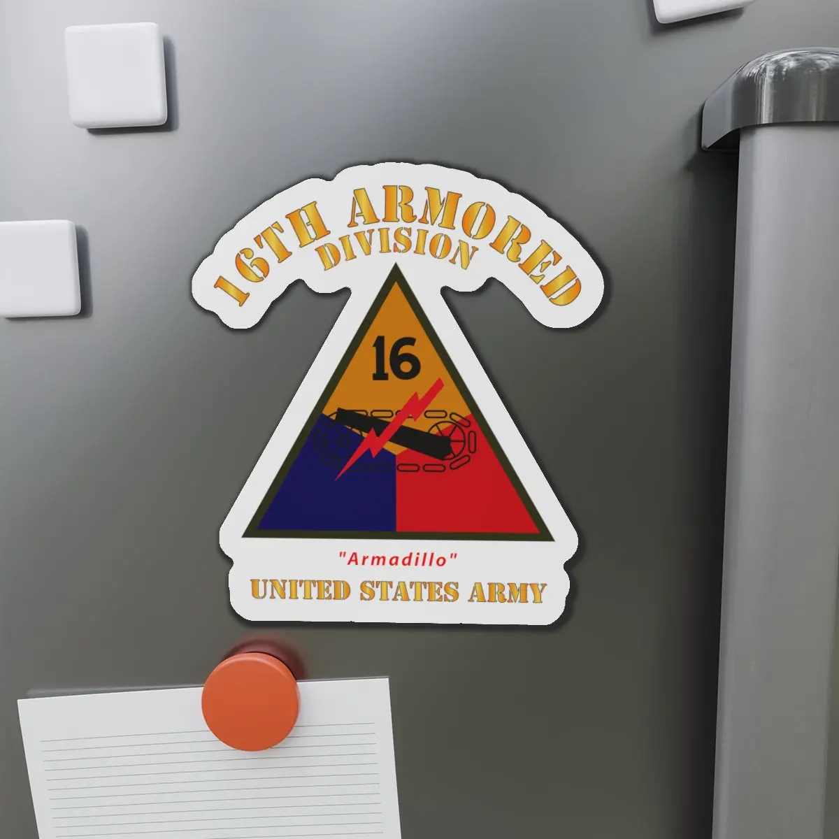 Die-Cut Magnets - Army - Ssi - 16Th Armored Division - Armadillo - Us Army X 300 1