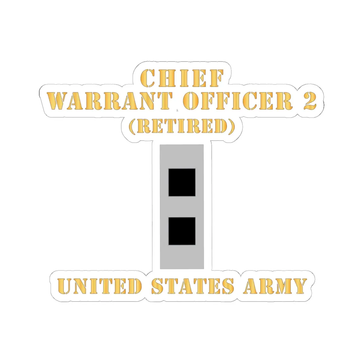 Kiss-Cut Stickers - Army - Chief Warrant Officer 2 - Cw02 - Flat - Retired X 300 1