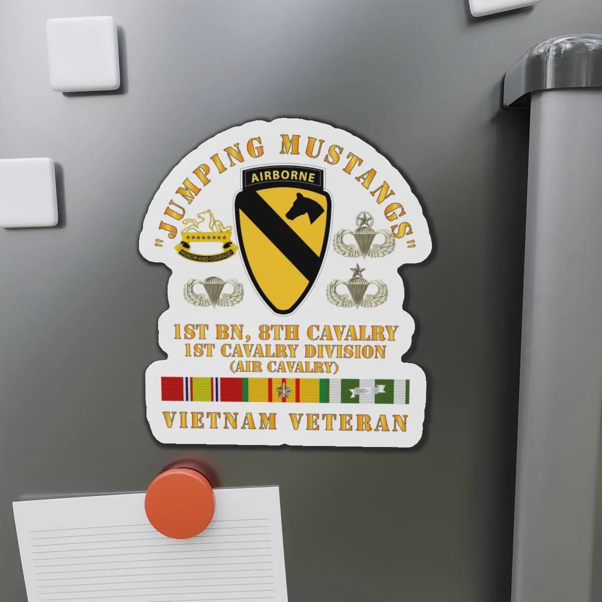 Die-Cut Magnets - Army - Jumping Mustangs - 1St Bn 8Th Cav 1St Cav - W Vn Svc 1
