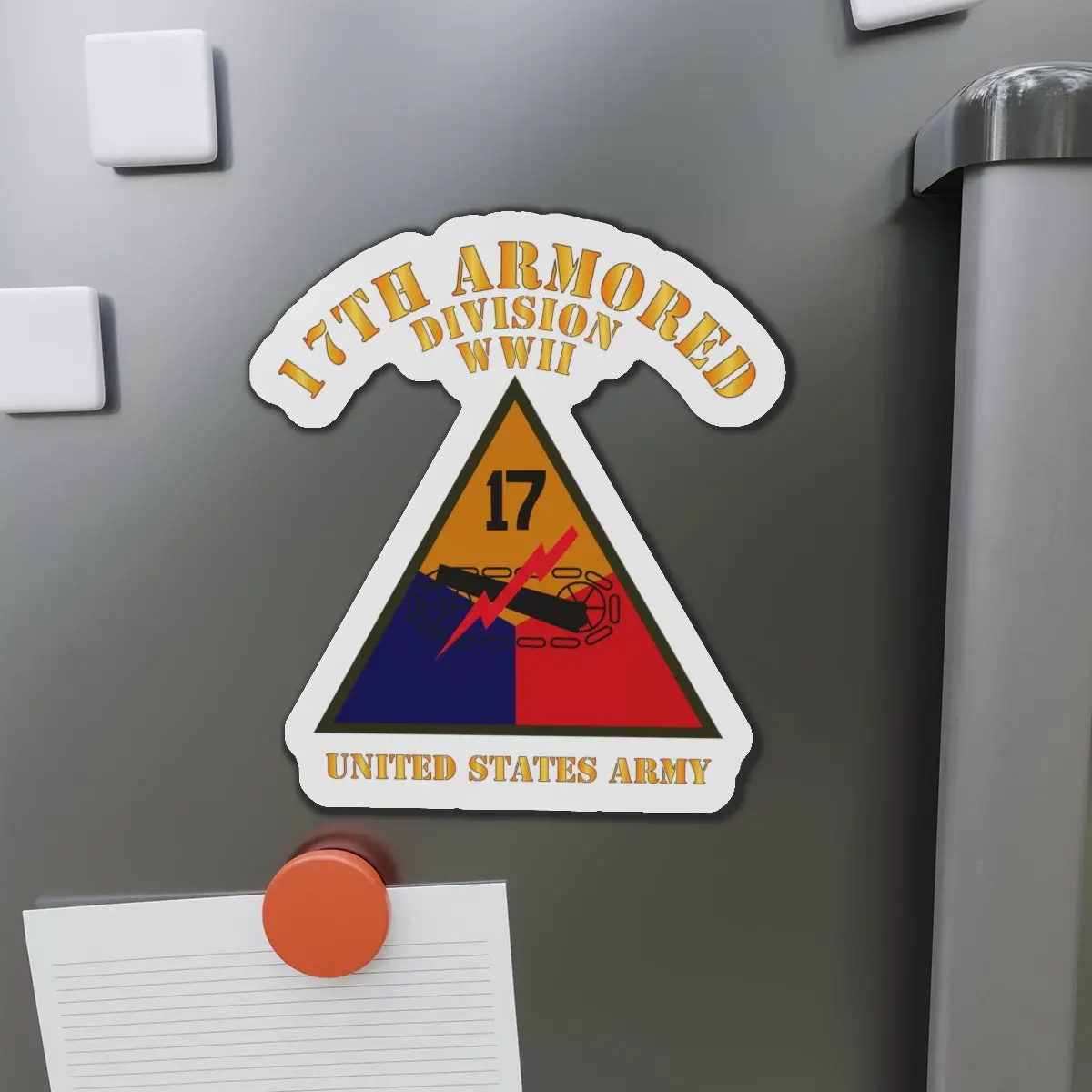 Die-Cut Magnets - Army - Ssi - 17Th Armored Division - Wwii - Us Army X 300 1