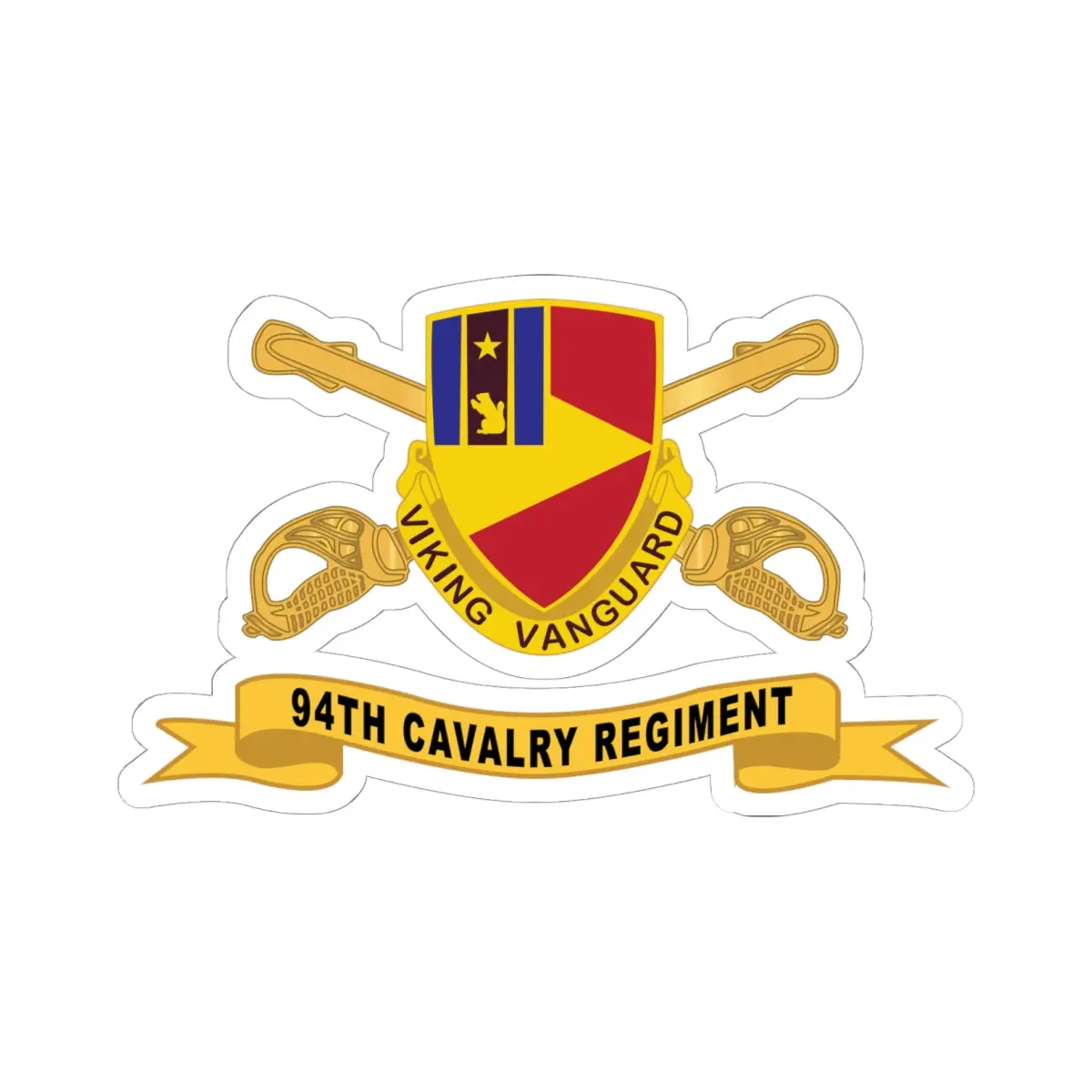 Kiss-Cut Stickers - Army  - 94Th Cavalry Regiment W Br - Ribbon 1