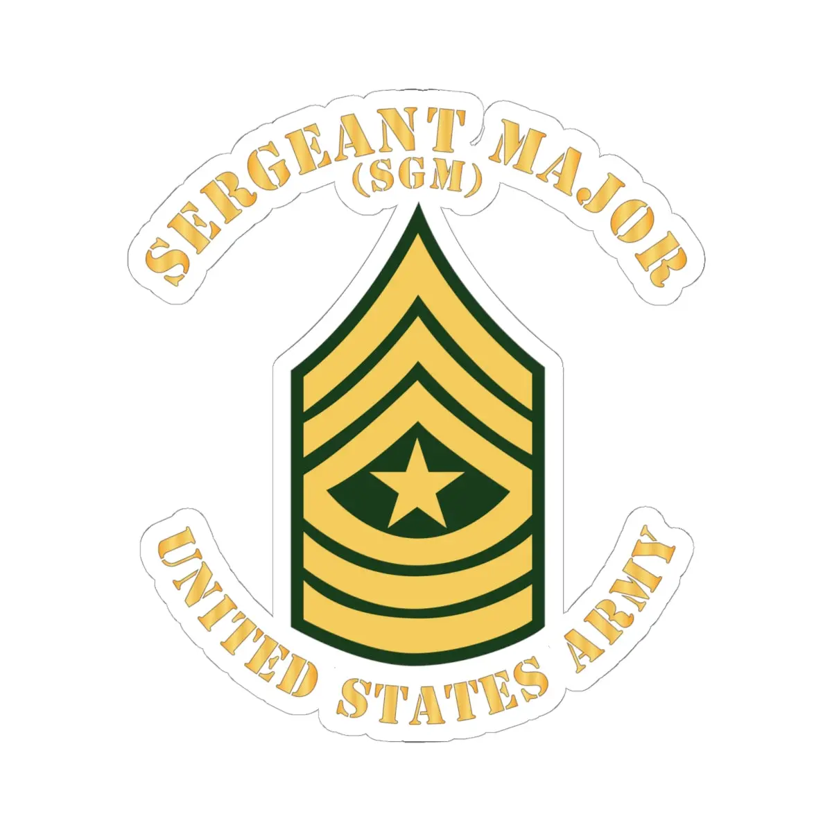 Kiss-Cut Stickers - Army - Sergeant Major - Sgm - Flat X 300 1