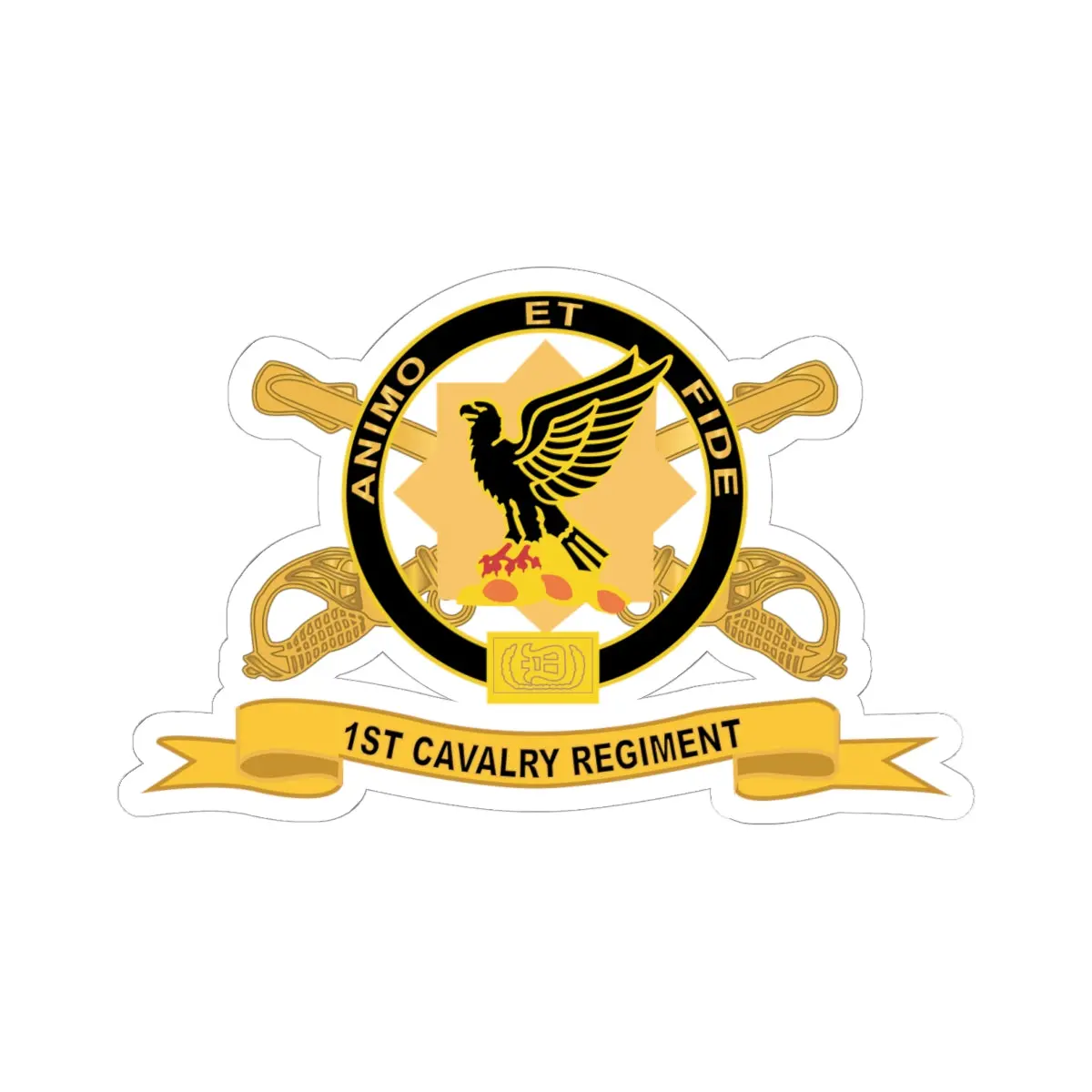 Kiss-Cut Stickers - Army - 1St Cavalry Regiment W Br - Ribbon 1