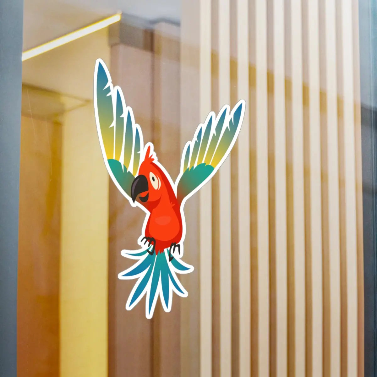 Kiss-Cut Vinyl Decals  - Flying Parrot 1