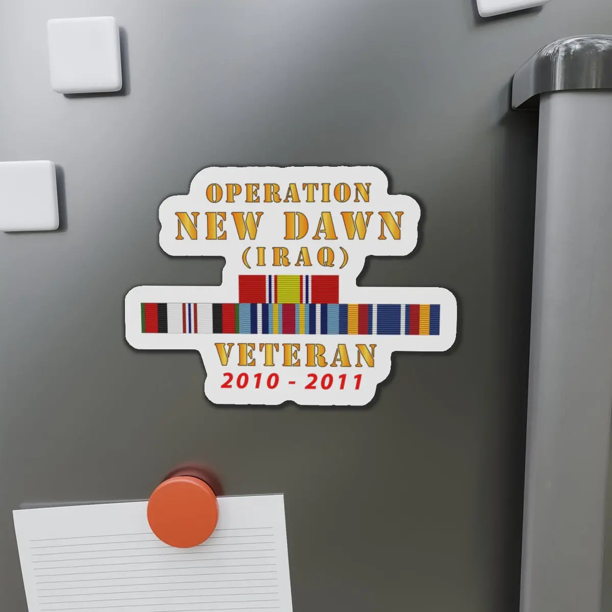 Die-Cut Magnets -Operation New Dawn Service Ribbon Bar W Gwt - Iraq (2010 - 2011) X 300 1
