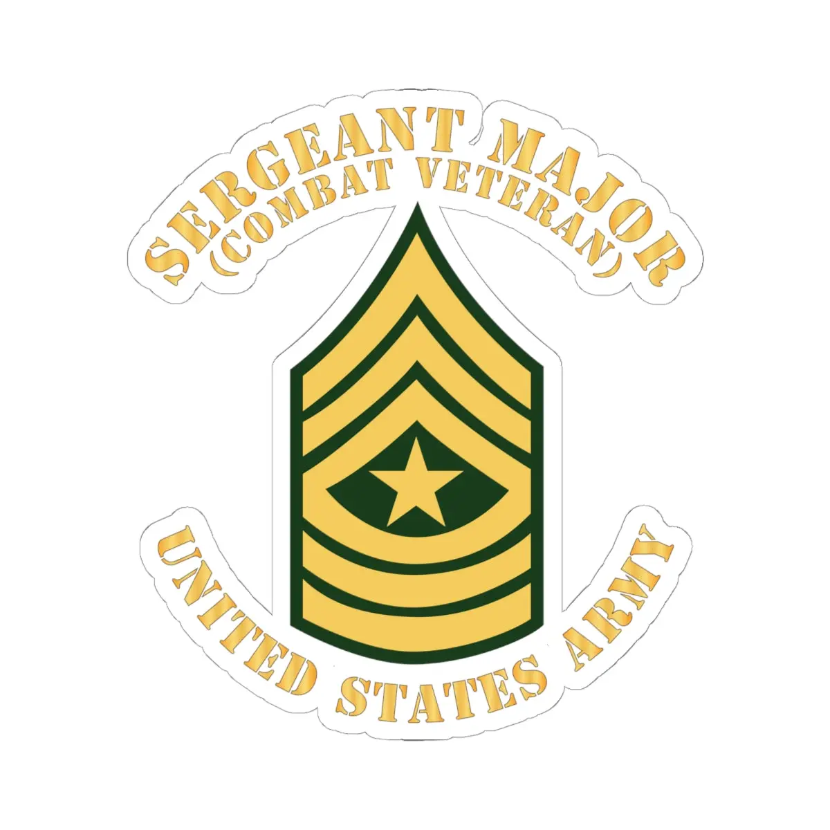 Kiss-Cut Stickers - Army - Sergeant Major - Sgm - Combat Veteran - Flat X 300 1