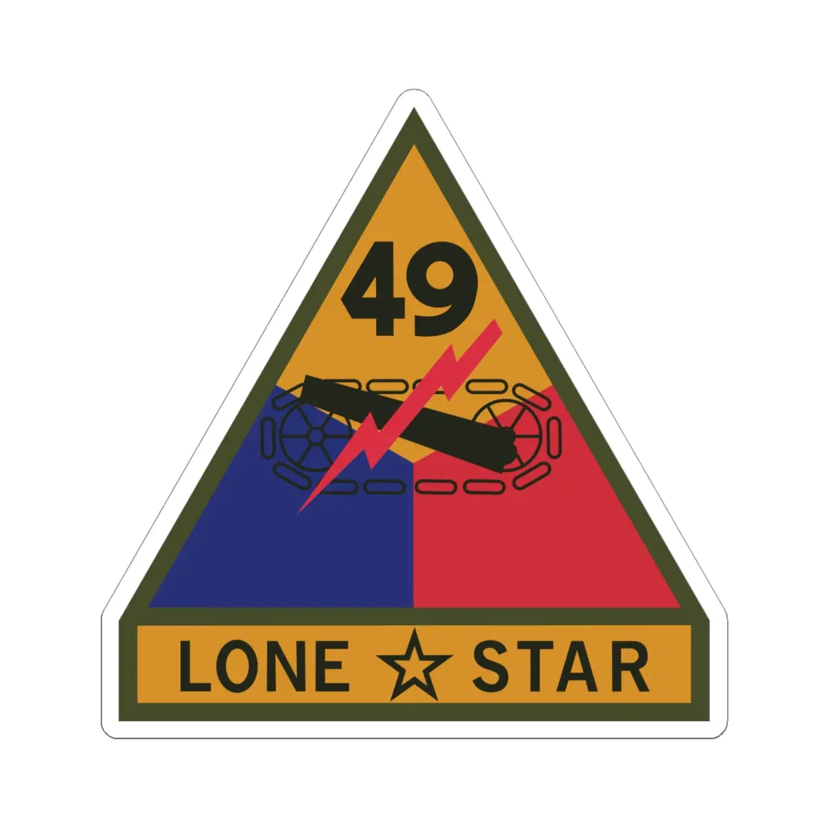Kiss-Cut Stickers - Ssi - 49Th Armored Division W Name Tape X 300 1