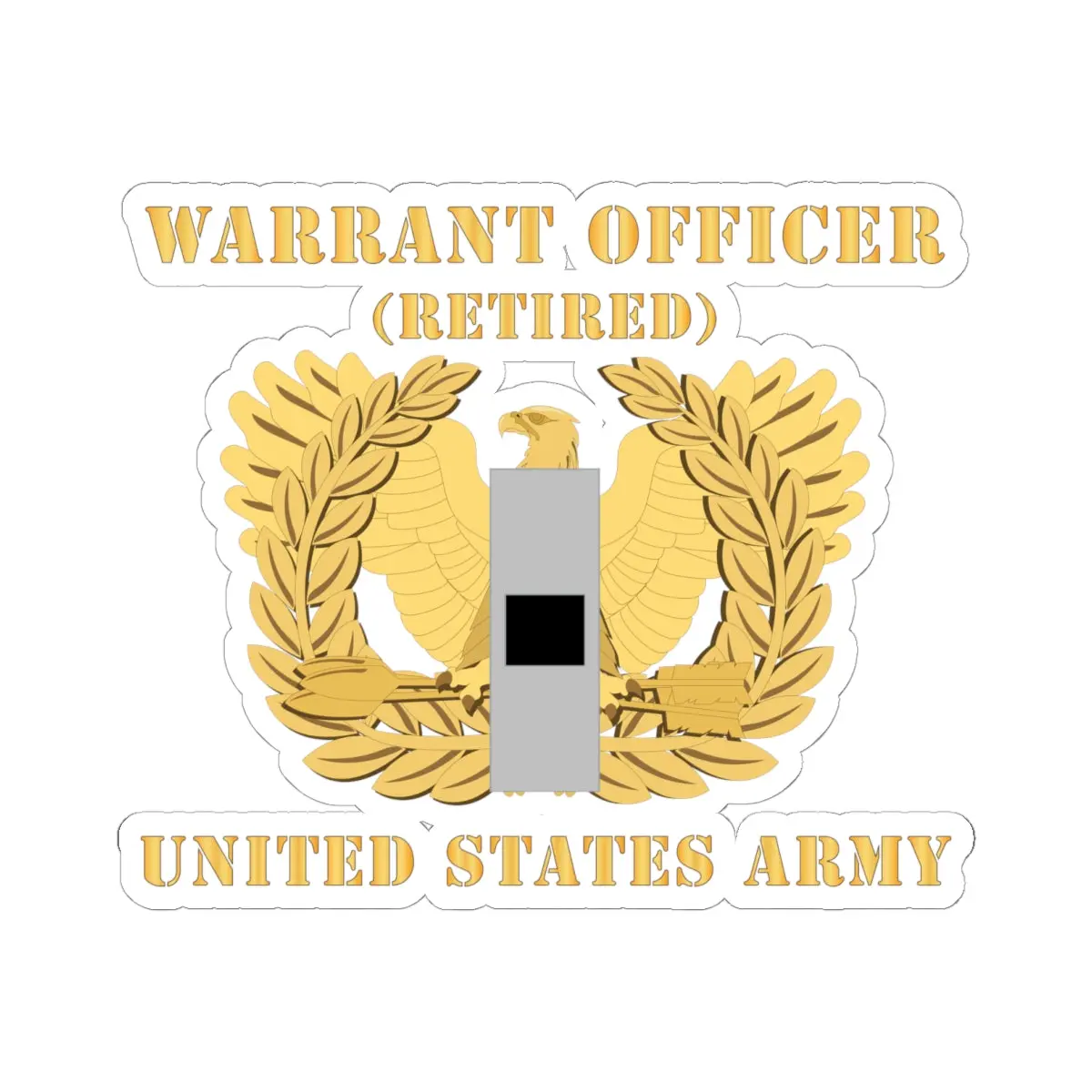 Kiss-Cut Stickers - Army - Warrant Officer - W01 - Retired - Flat - Eagle And Bar X 300 1