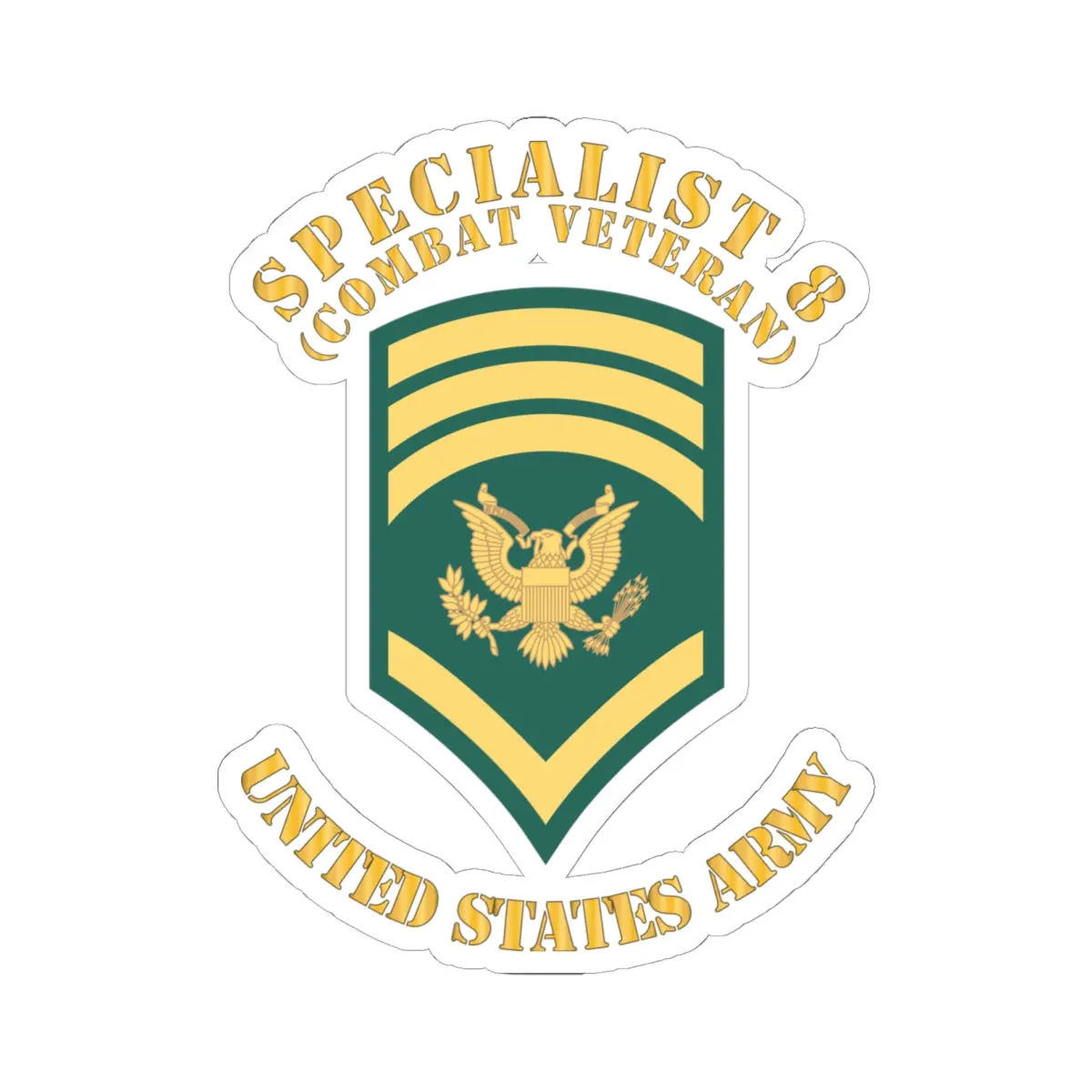 Kiss-Cut Stickers - Army - Enlisted - Spec 8 - Specialist 8 - Std - Veteran X 300 1