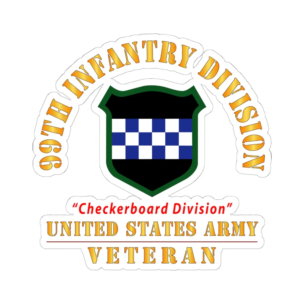 Kiss-Cut Stickers - Army - Ssi - 99Th Infantry Division - Checkerboard Division - Us Army Veteran X 300 1