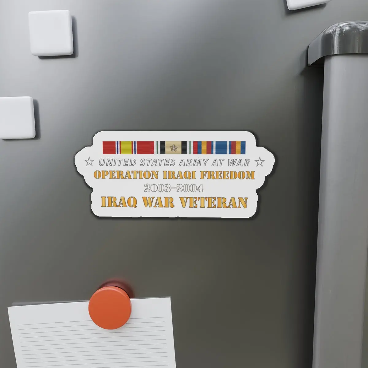Die-Cut Magnets -Oif Iraq Svc Bar - At War X 300 1