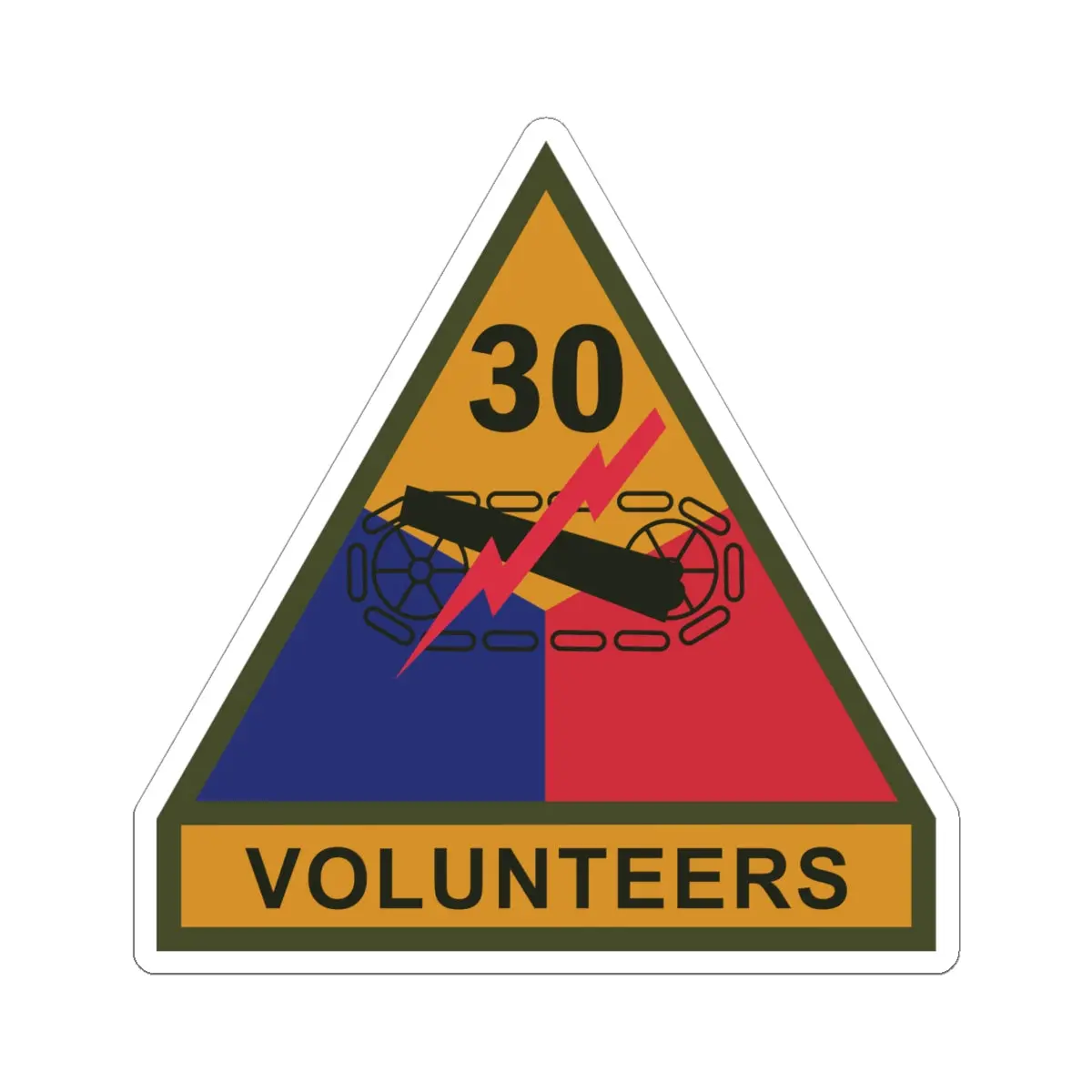 Kiss-Cut Stickers - Ssi - 30Th Armored Division W Name Tape X 300 1