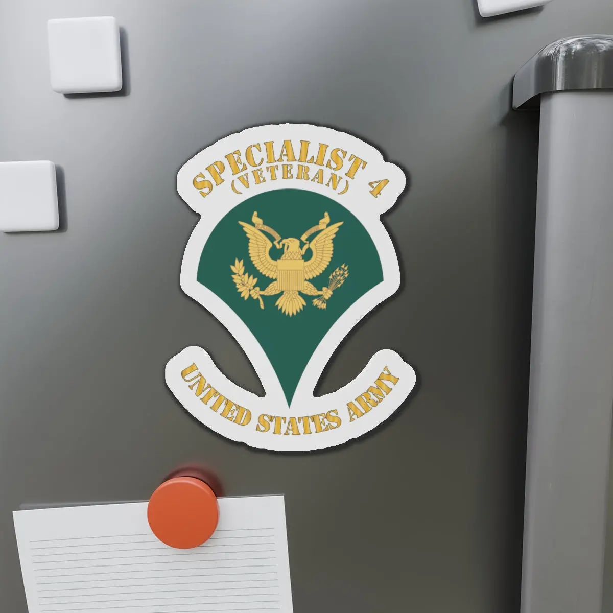 Die-Cut Magnets - Army - Enlisted - Spc 4 - Specialist 4  - Std - Retired X 300 1