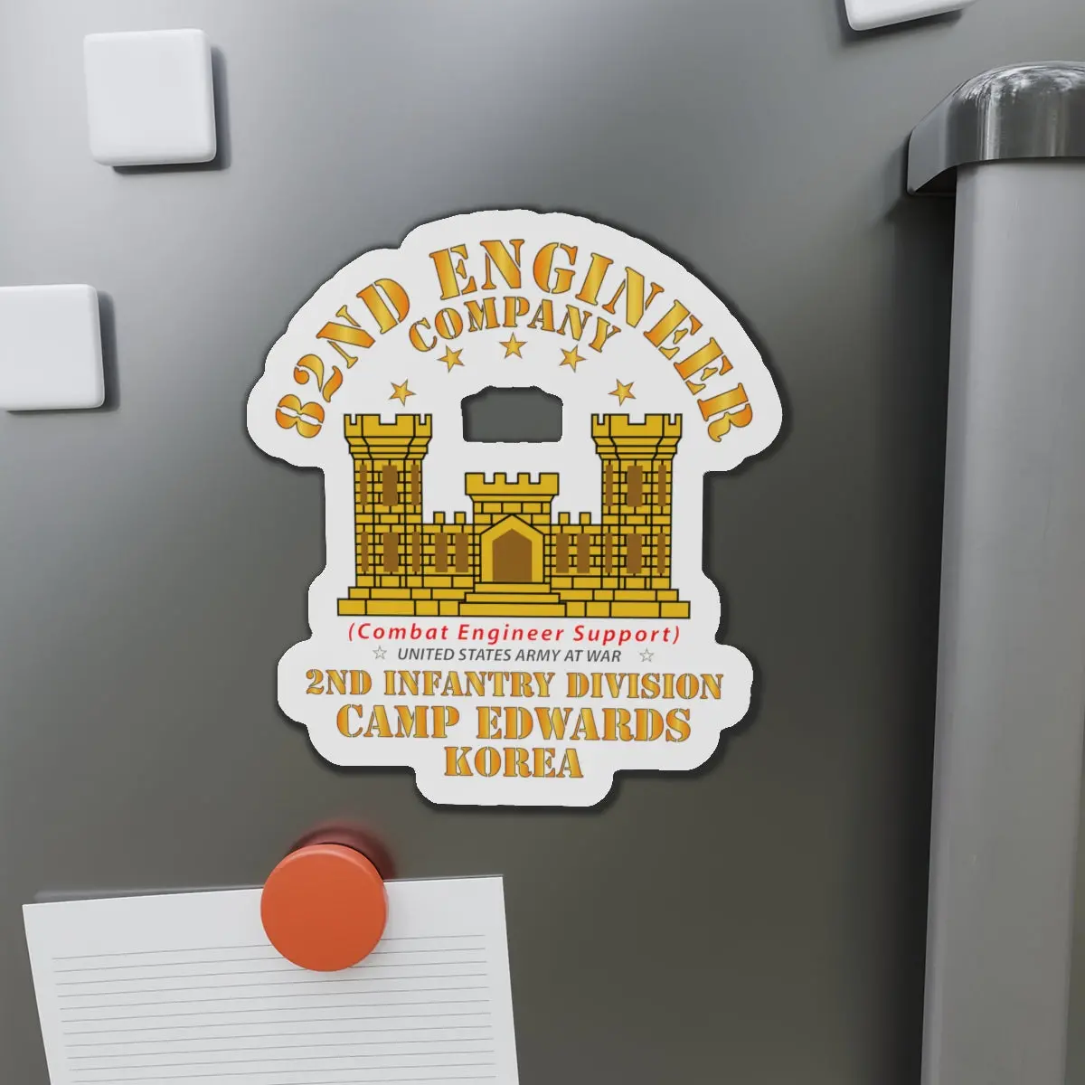 Die-Cut Magnets - Army - 82Nd Engineer Company  - Camp Edwards -  Korea 1