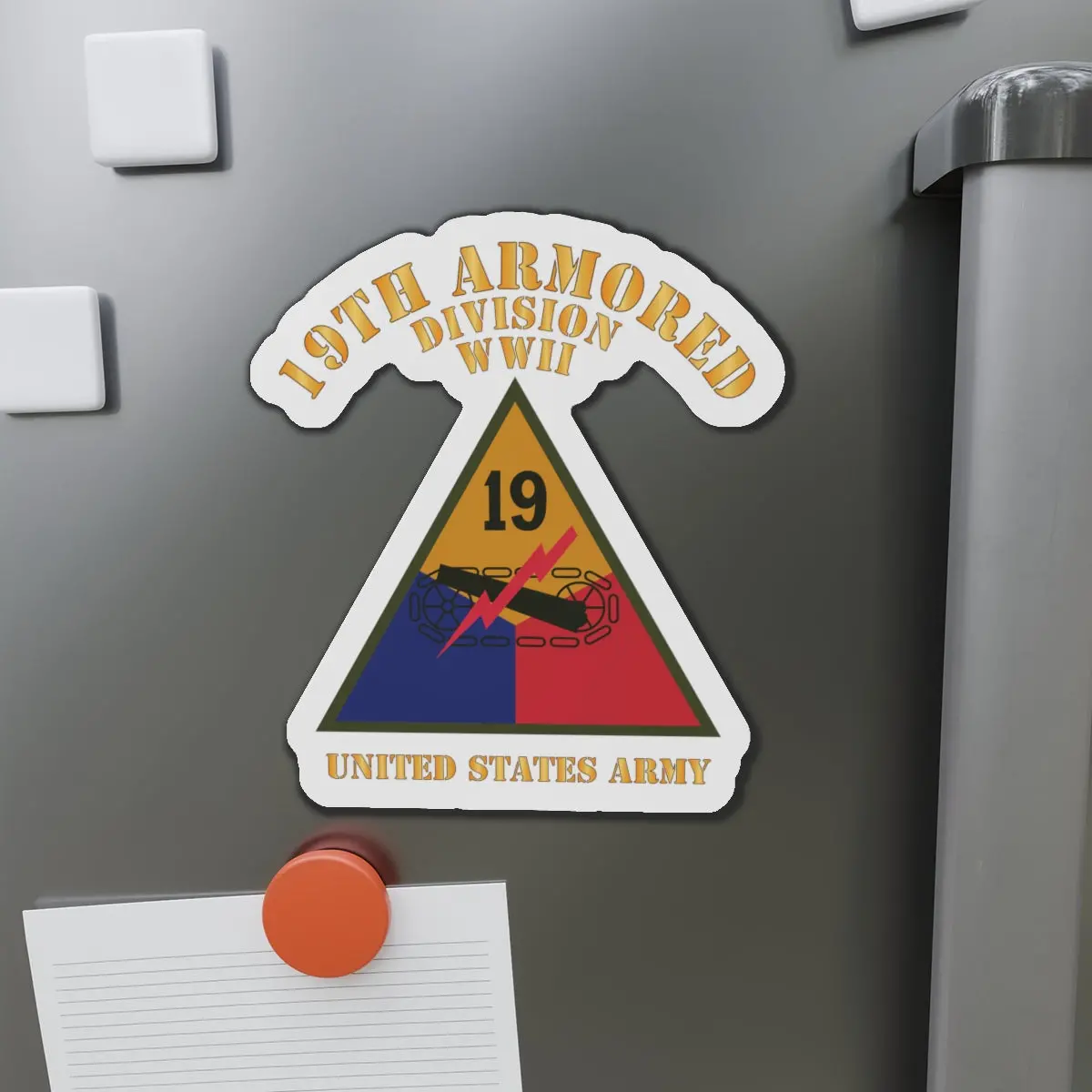 Die-Cut Magnets - Army - Ssi - 19Th Armored Division - Wwii - Us Army X 300 1