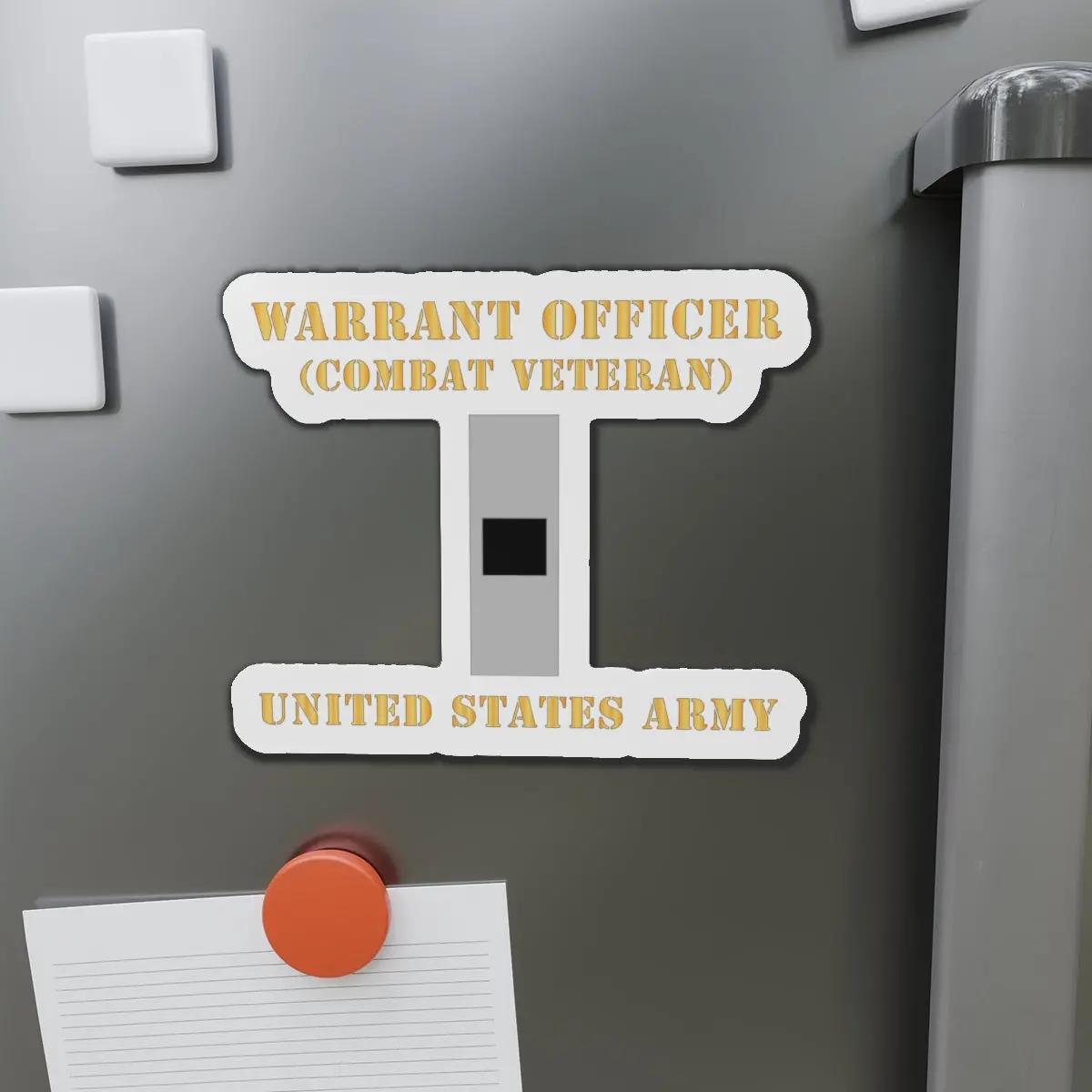 Die-Cut Magnets -Ssi - Army - Warrant Officer - W01 - Combat Veteran - Flat X 300 1